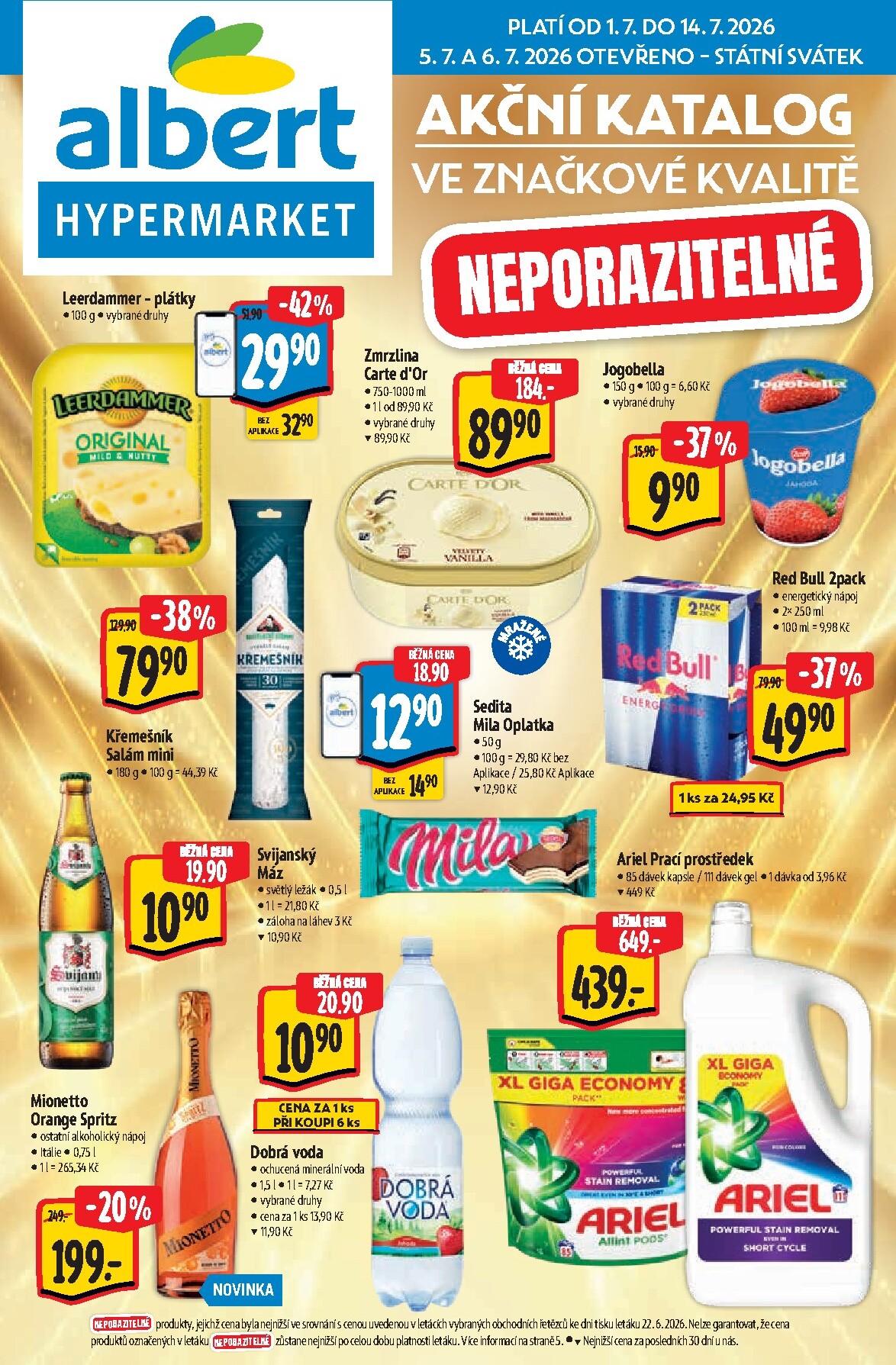 albert - Budoucí Albert Hypermarket - Neporazitelný akční leták platný od středy 01.07.2026 do úterý 14.07.2026