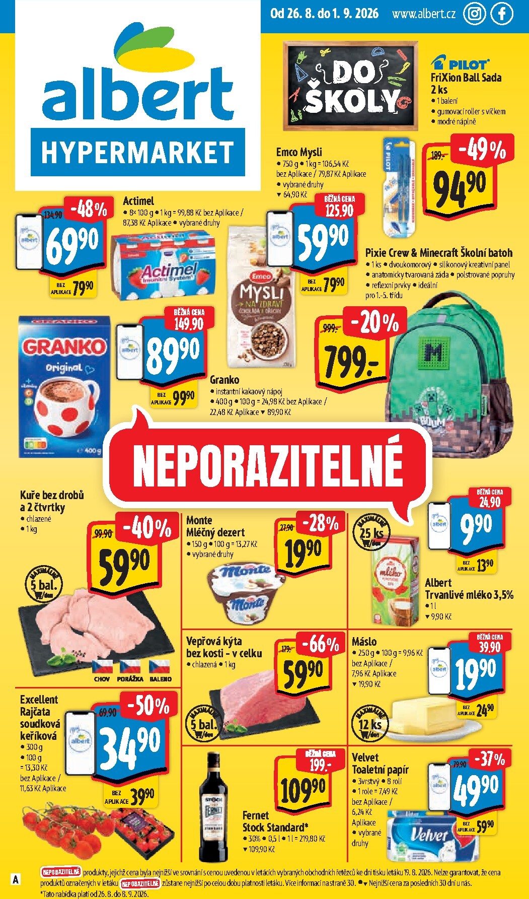 albert - Budoucí Albert Hypermarket leták platný od středy 26.08.2026 do úterý 01.09.2026 - page: 1