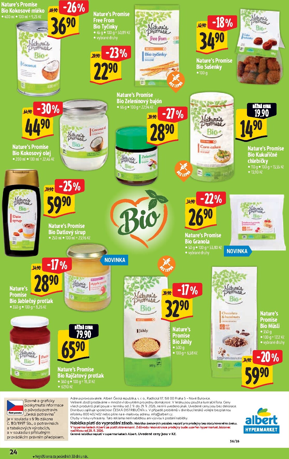 albert - Budoucí Albert Hypermarket - Bio leták platný od středy 02.09.2026 do úterý 29.09.2026 - page: 24