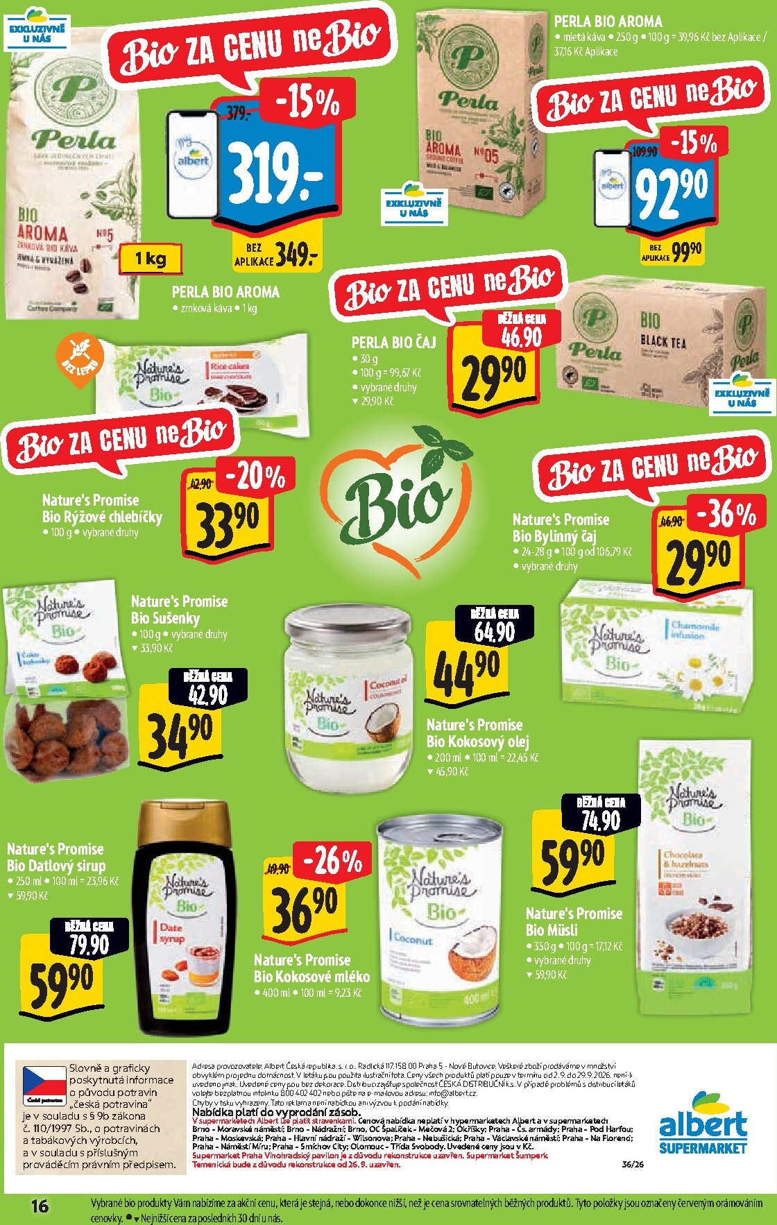 albert - Budoucí Albert Supermarket - Bio leták platný od středy 02.09.2026 do úterý 29.09.2026 - page: 16