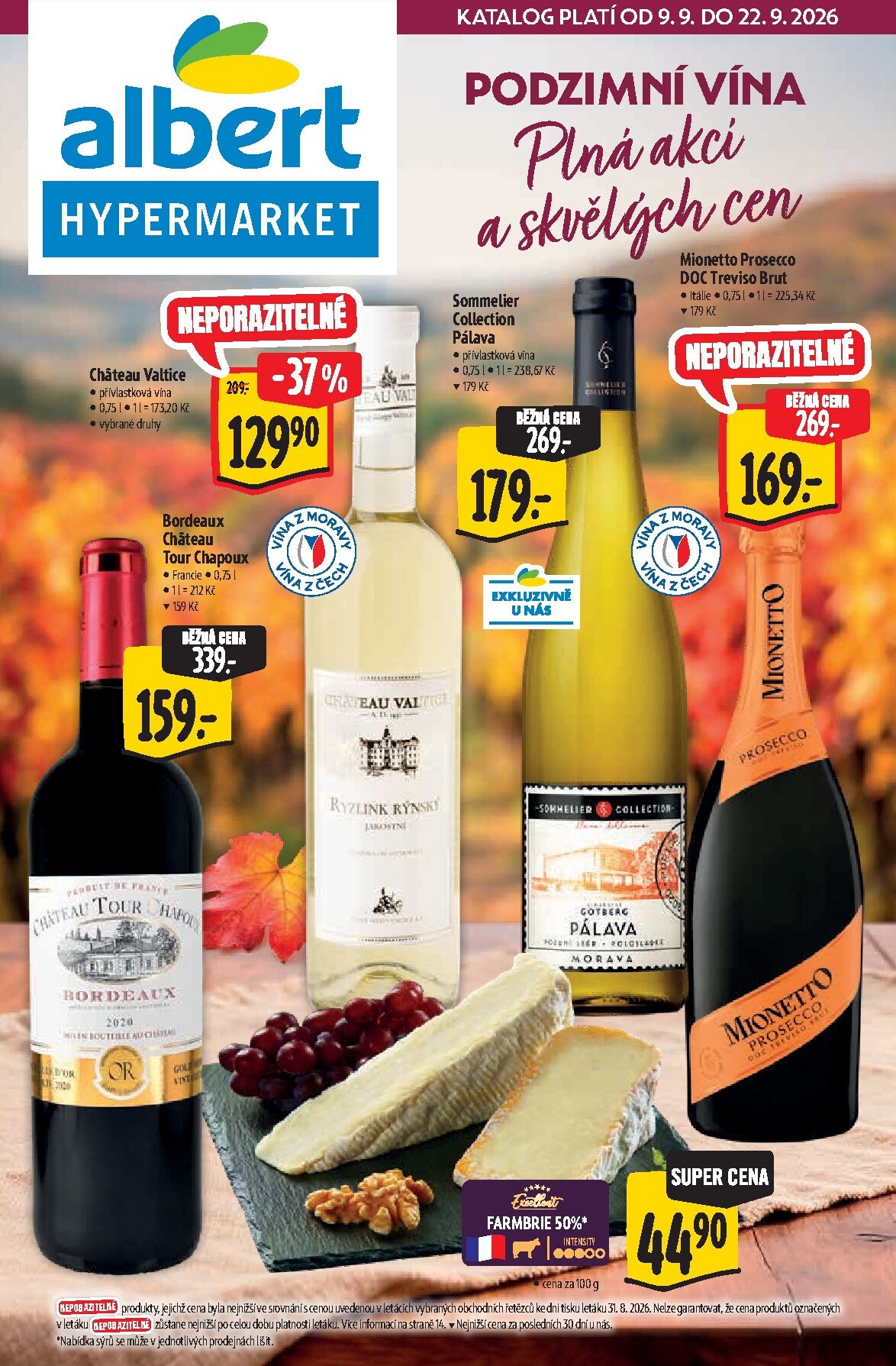 albert - Budoucí Albert Hypermarket - Podzimní vína leták platný od středy 09.09.2026 do úterý 22.09.2026