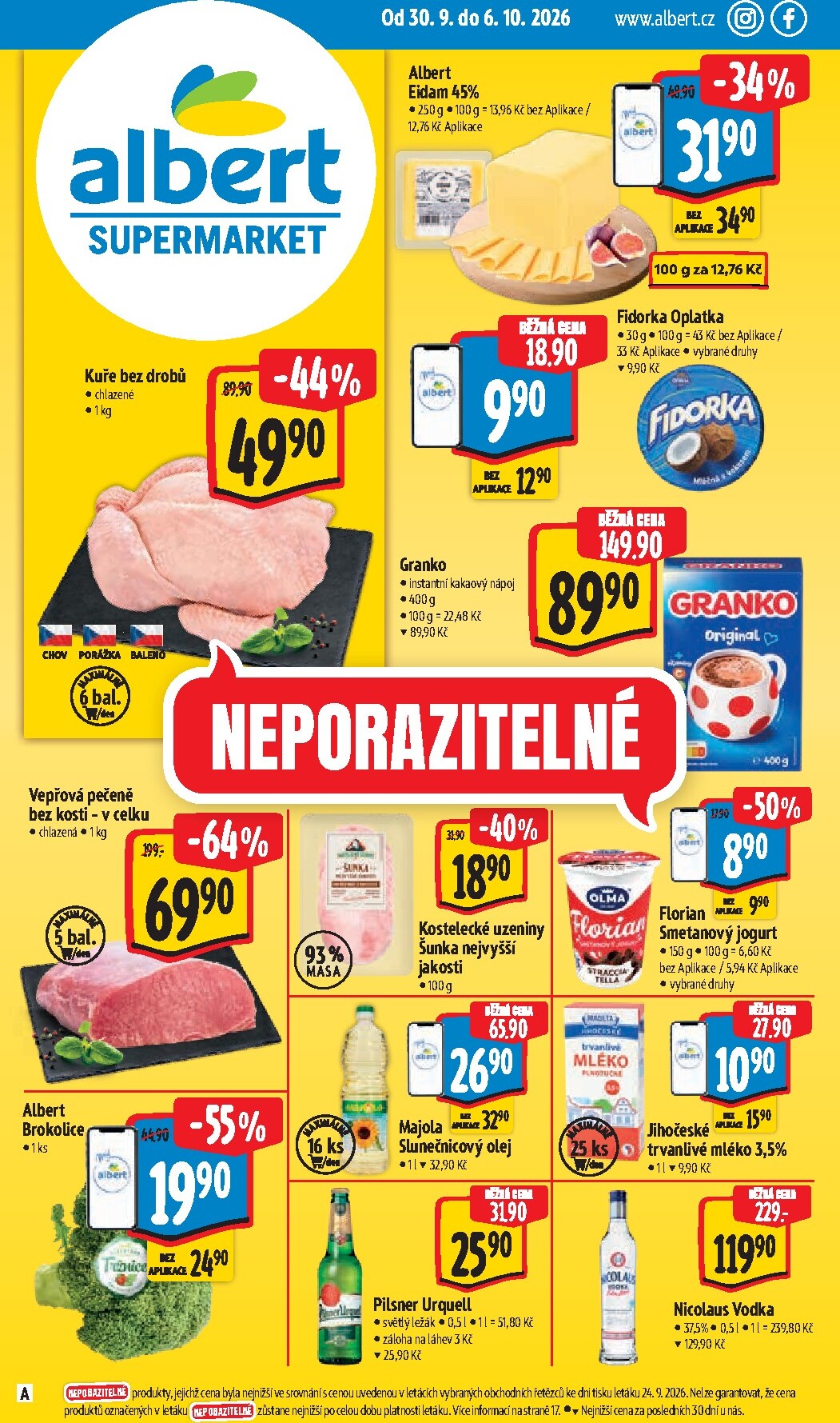 albert - Budoucí Albert Supermarket leták platný od středy 30.09.2026 do úterý 06.10.2026