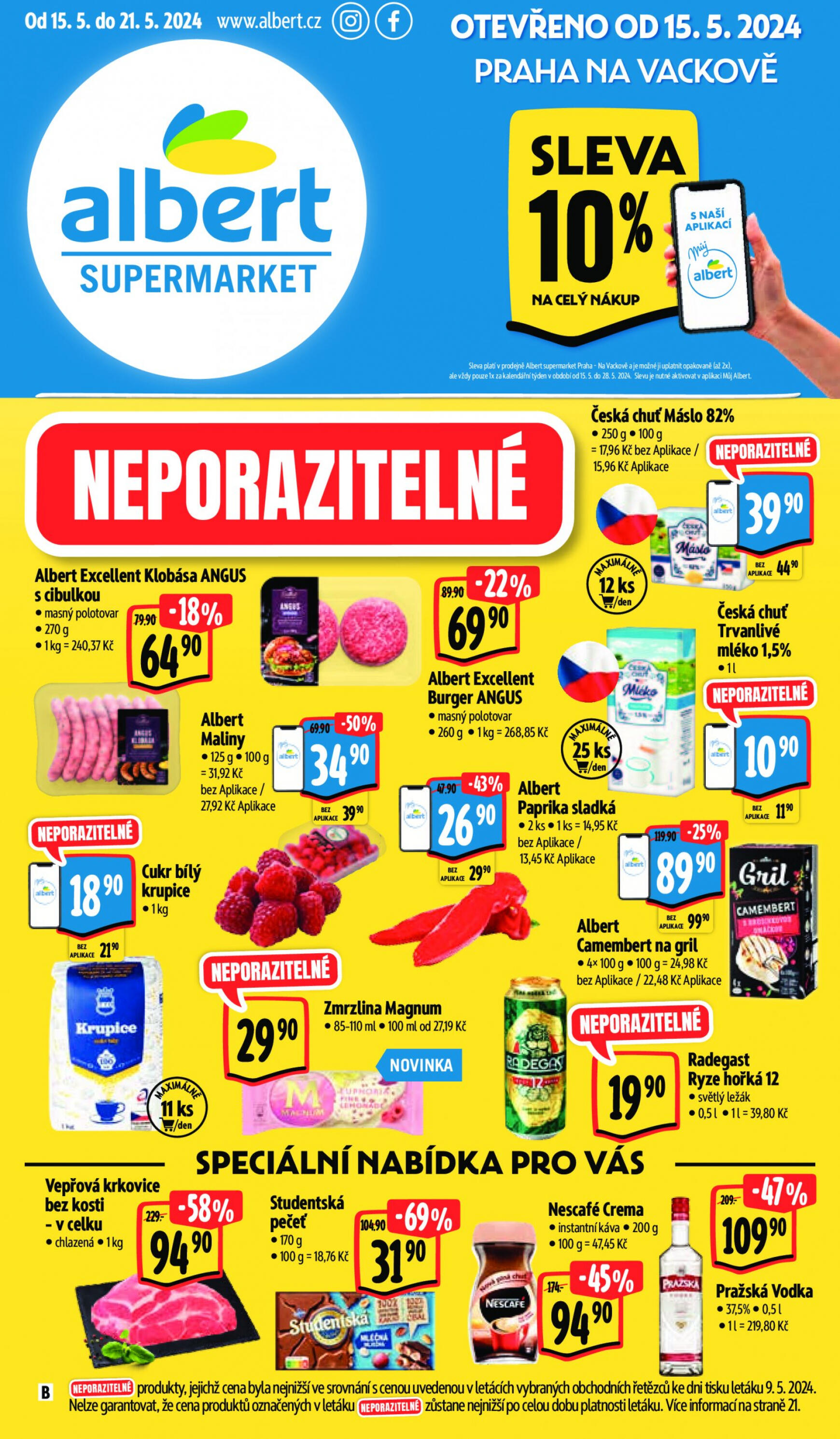 albert - Leták Albert Supermarket - Praha - Na Vackově aktuální 15.05. - 21.05.