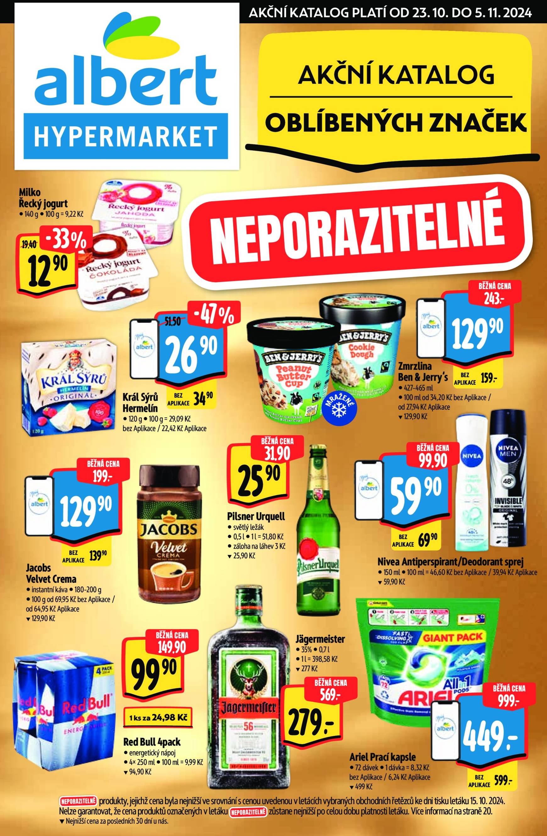 albert - Leták Albert Hypermarket - Katalog oblíbených značek od 23.10. do 05.11.