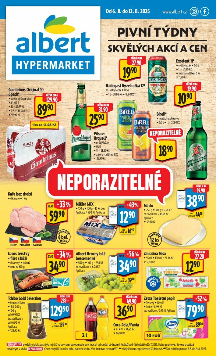 albert - Leták Albert Hypermarket - Pivní týdny od 07.08. do 12.08.