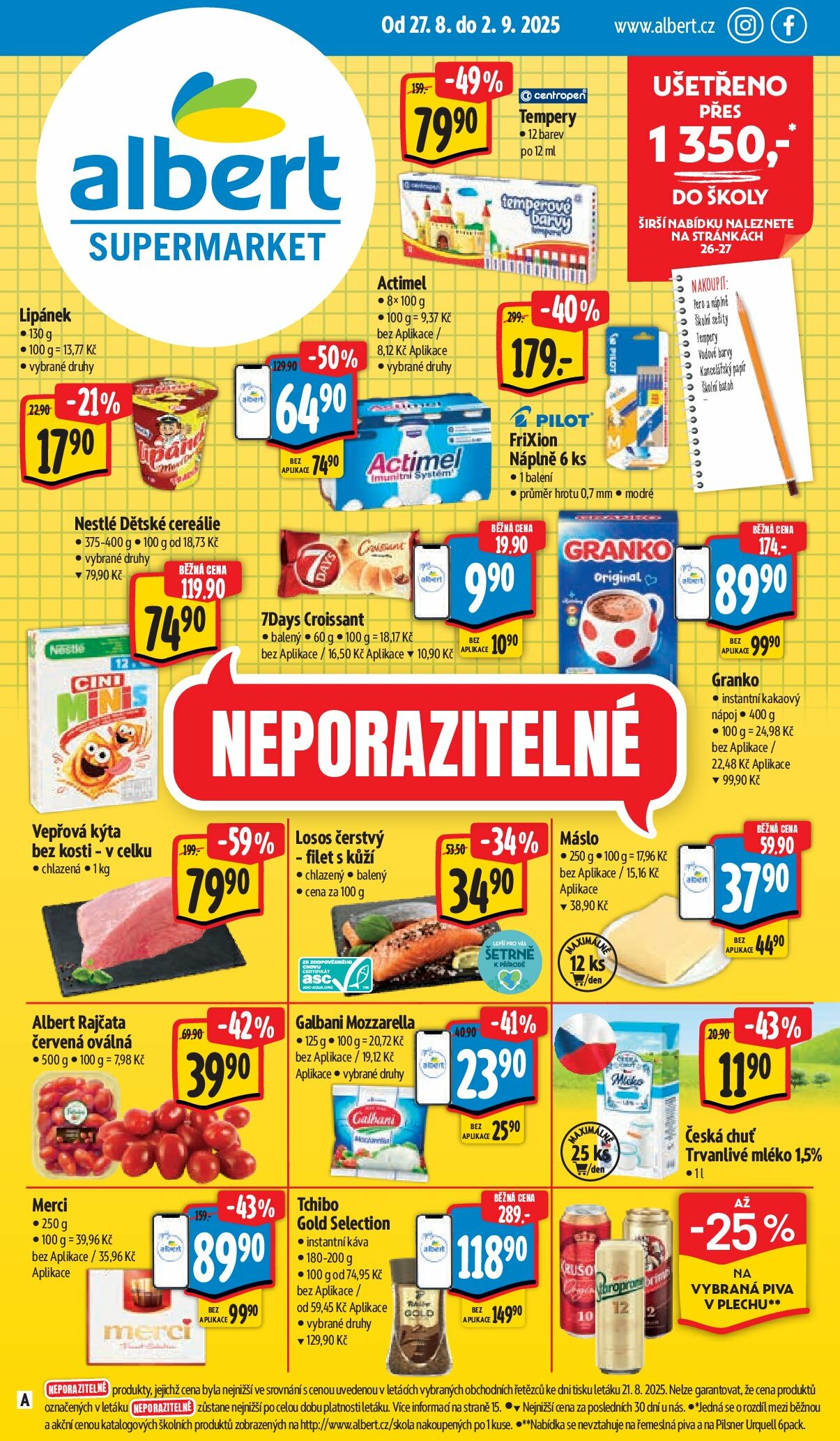 albert - Leták Albert Supermarket od 27.08. do 02.09.