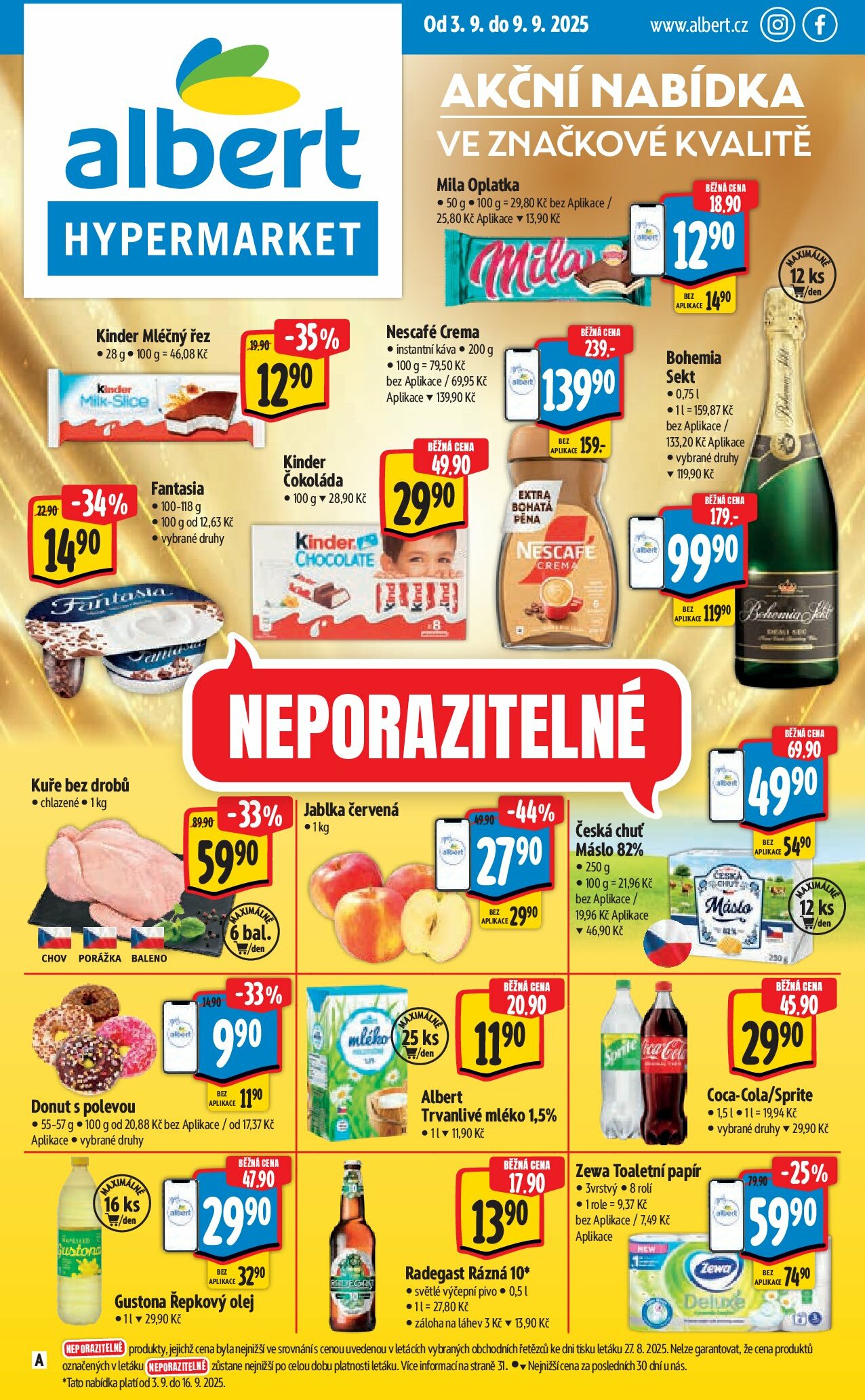 albert - Leták Albert Hypermarket od 03.09. do 09.09.