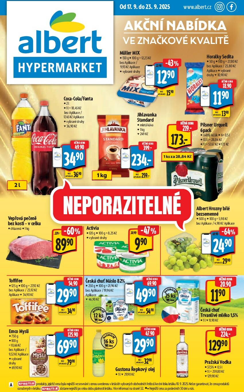 albert - Leták Albert Hypermarket od 17.09. do 23.09.
