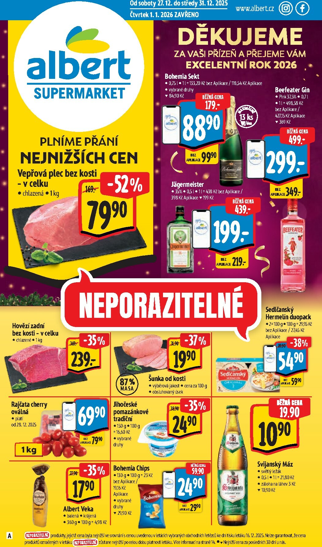 albert - Aktuální leták Albert Supermarket od 27.12. do 31.12.