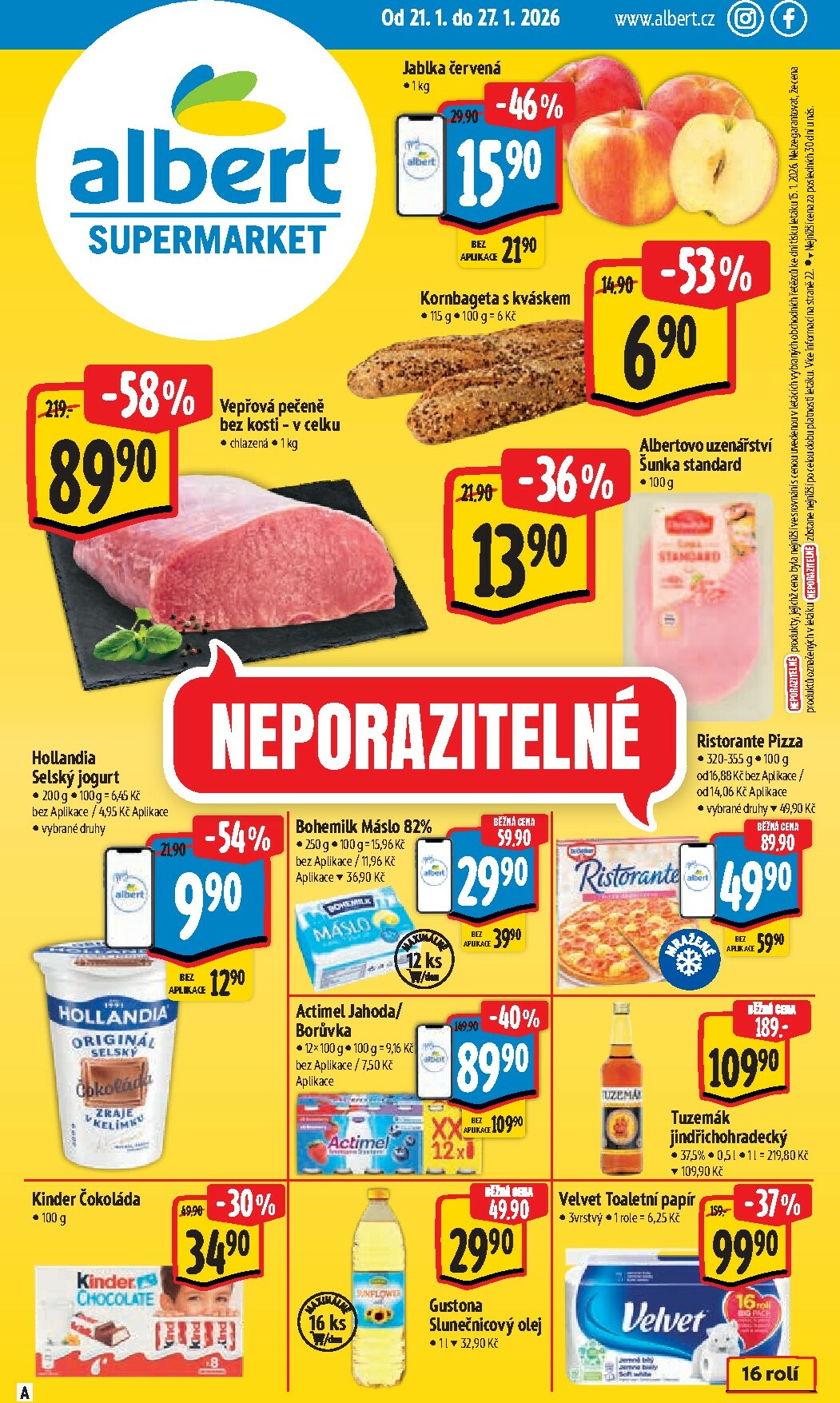albert - Aktuální leták Albert Supermarket od 21.01. do 27.01. - page: 1