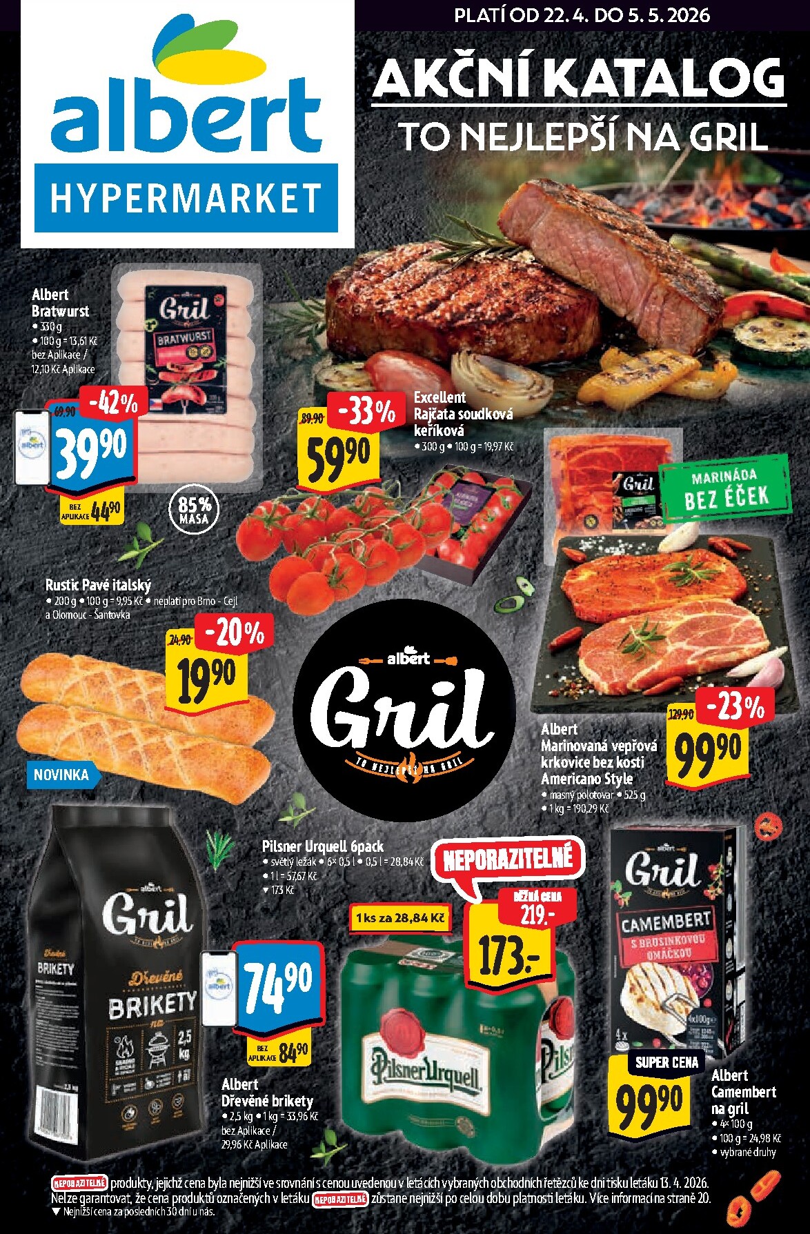 albert - Budoucí Albert Hypermarket - Gril leták platný od středy 22.04.2026 do úterý 05.05.2026