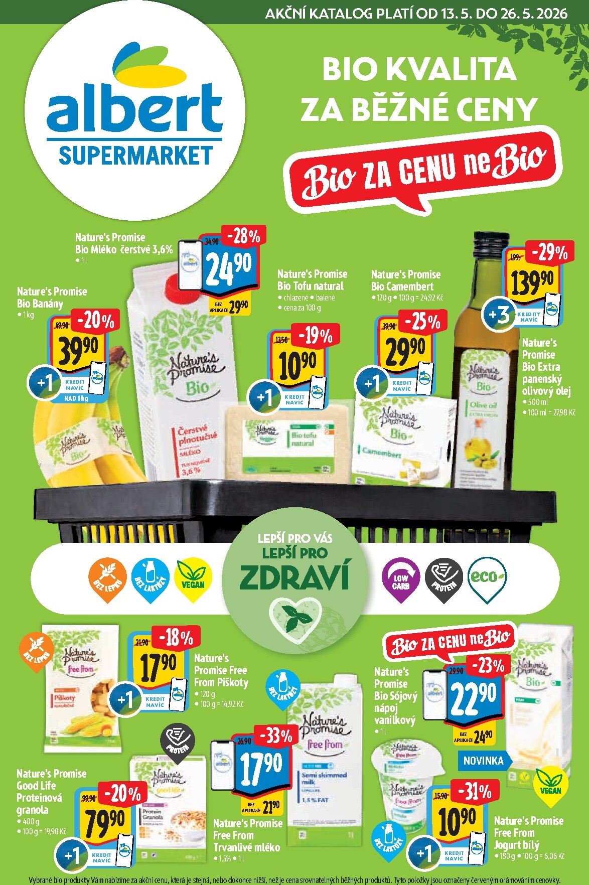 albert - Budoucí Albert Supermarket - Bio leták platný od středy 13.05.2026 do úterý 26.05.2026