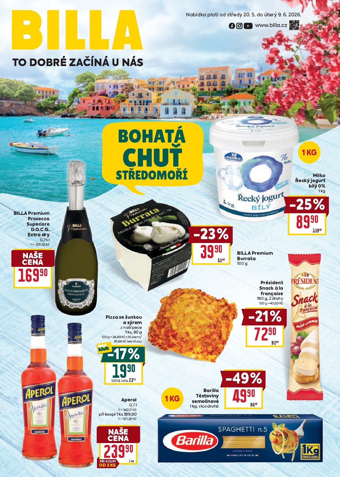 billa - Budoucí Billa - Bohatá chuť středomoří leták platný od středy 20.05.2026 do úterý 09.06.2026