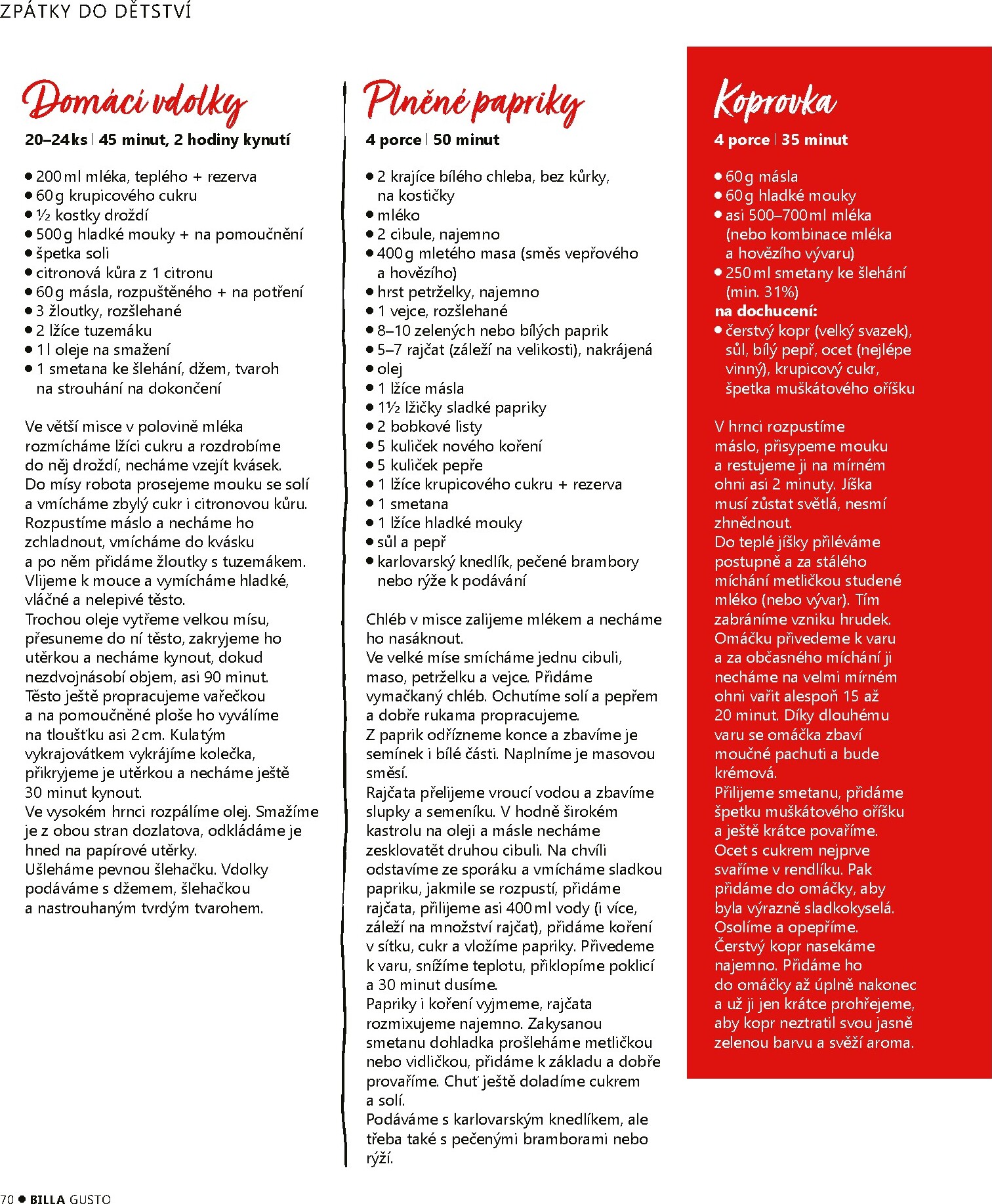 billa - Aktuální Billa - Gusto magazín leták platný od pondělí 01.06.2026 do úterý 30.06.2026 - page: 70