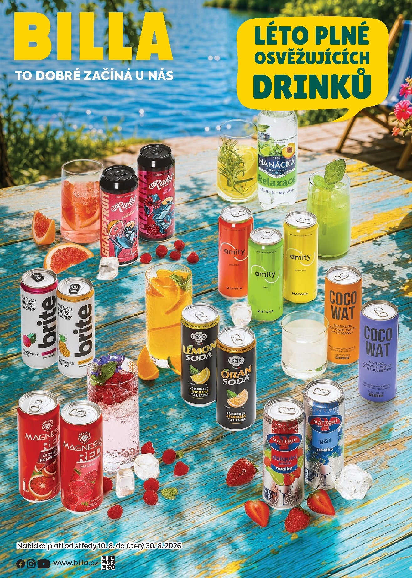 billa - Budoucí Billa - Léto plné osvěžujících drinků leták platný od středy 10.06.2026 do úterý 30.06.2026