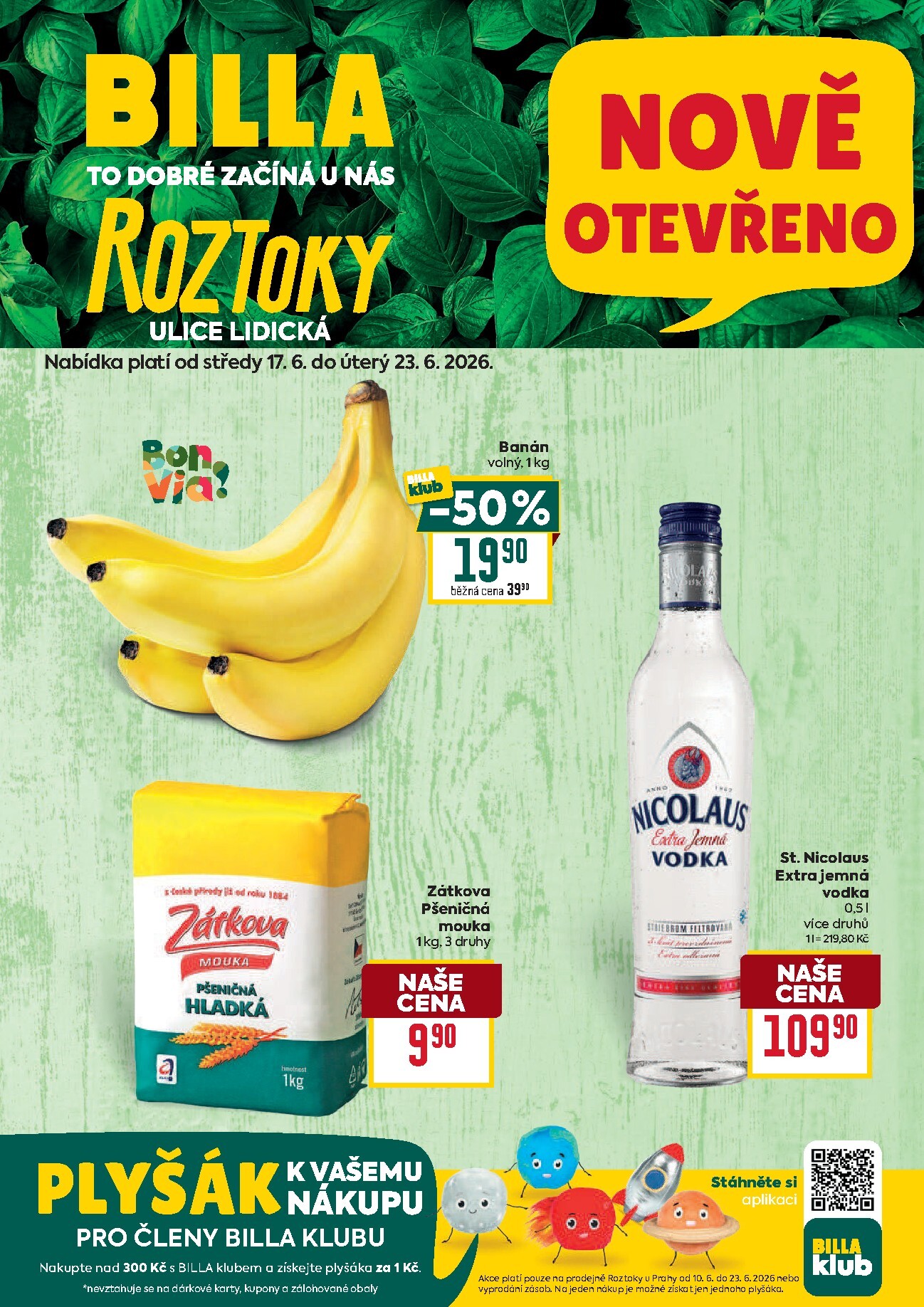 billa - Aktuální Billa - Roztoky leták platný od středy 17.06.2026 do úterý 23.06.2026
