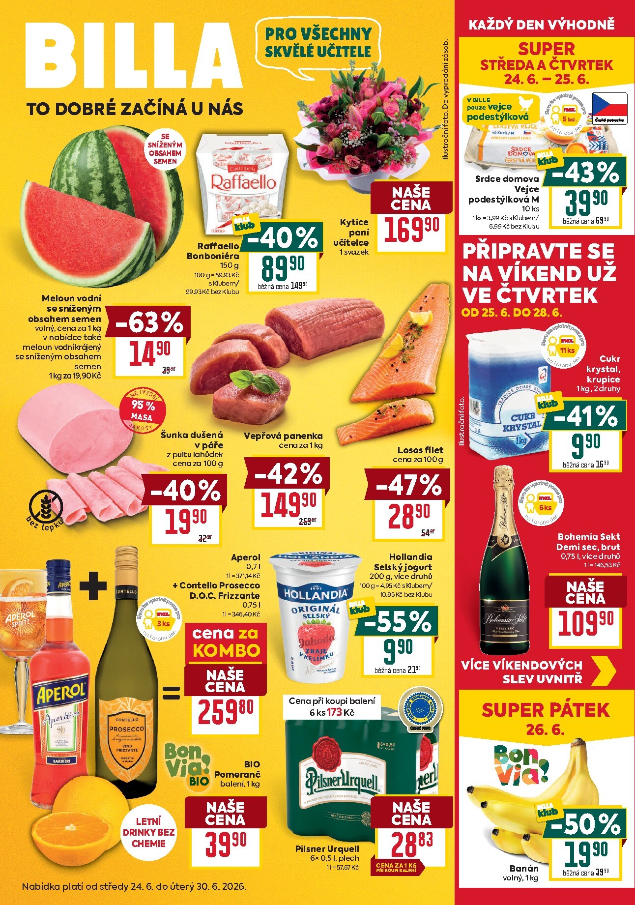 billa - Aktuální Billa - Malý leták leták platný od středy 24.06.2026 do úterý 30.06.2026