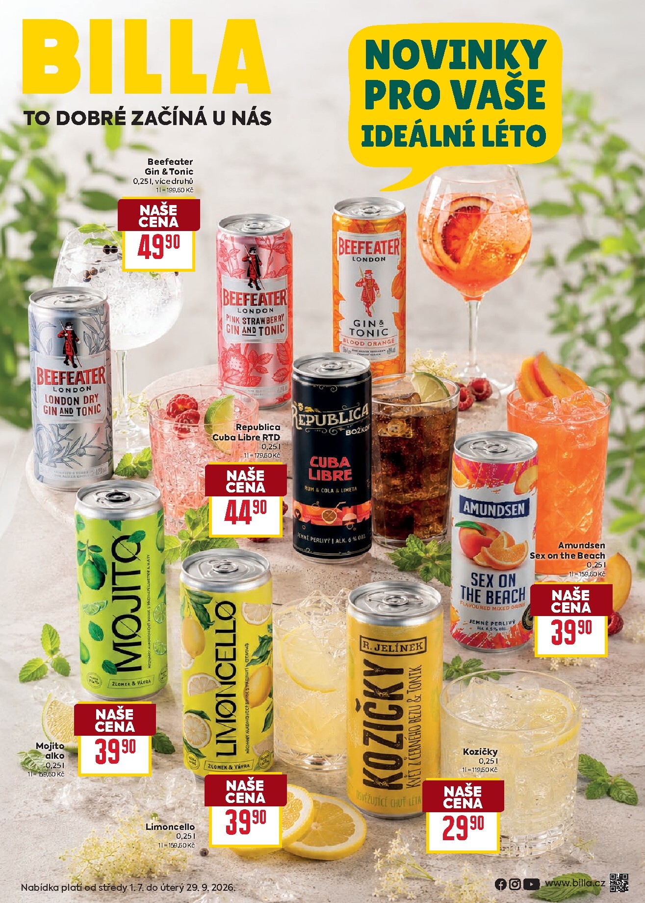 billa - Budoucí Billa - Alko novinky leták platný od středy 01.07.2026 do úterý 29.09.2026