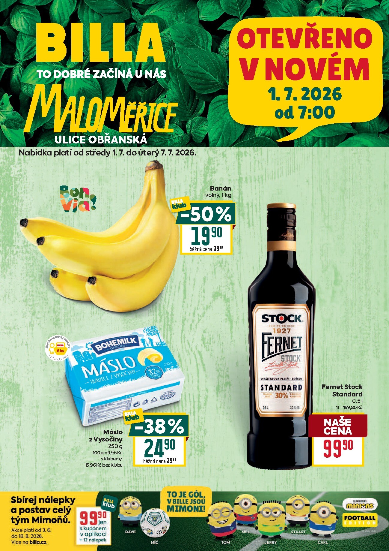 billa - Budoucí Billa - Maloměřice leták platný od středy 01.07.2026 do úterý 07.07.2026