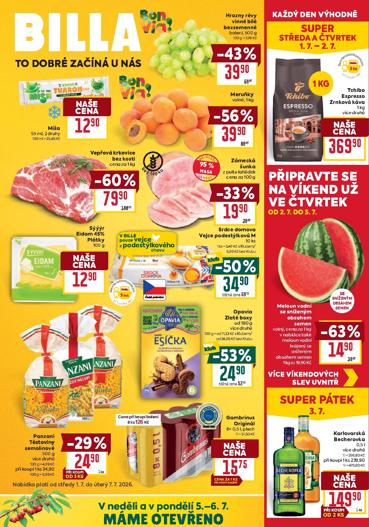 billa - Budoucí Billa leták platný od středy 01.07.2026 do úterý 07.07.2026