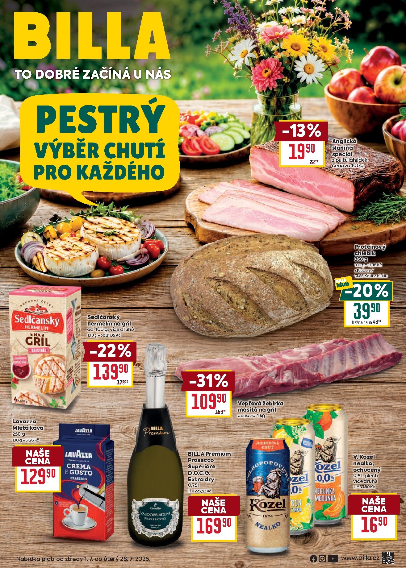 billa - Budoucí Billa - Pestrý výběr chutí na léto leták platný od středy 01.07.2026 do úterý 28.07.2026
