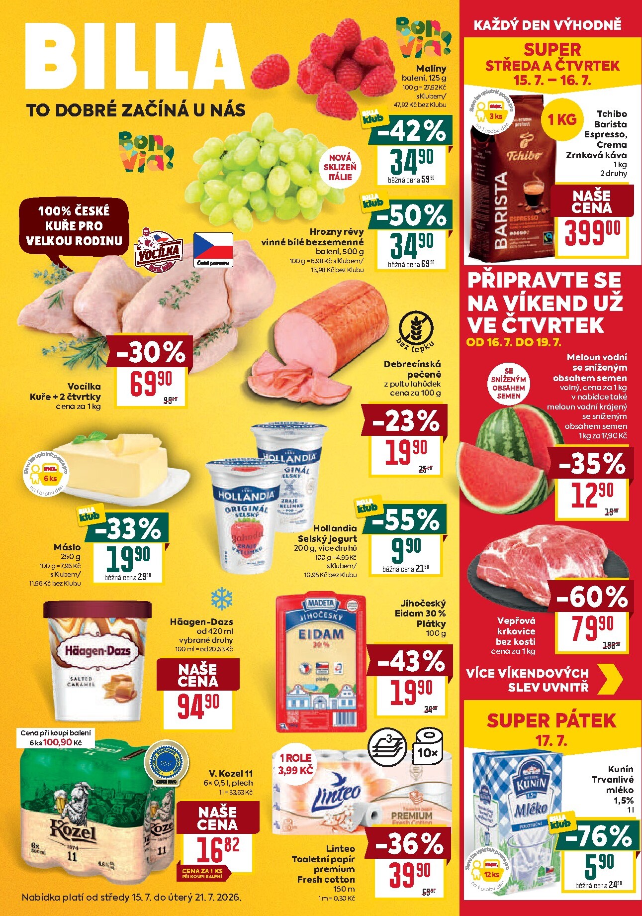 billa - Budoucí Billa - Malý leták leták platný od středy 15.07.2026 do úterý 21.07.2026