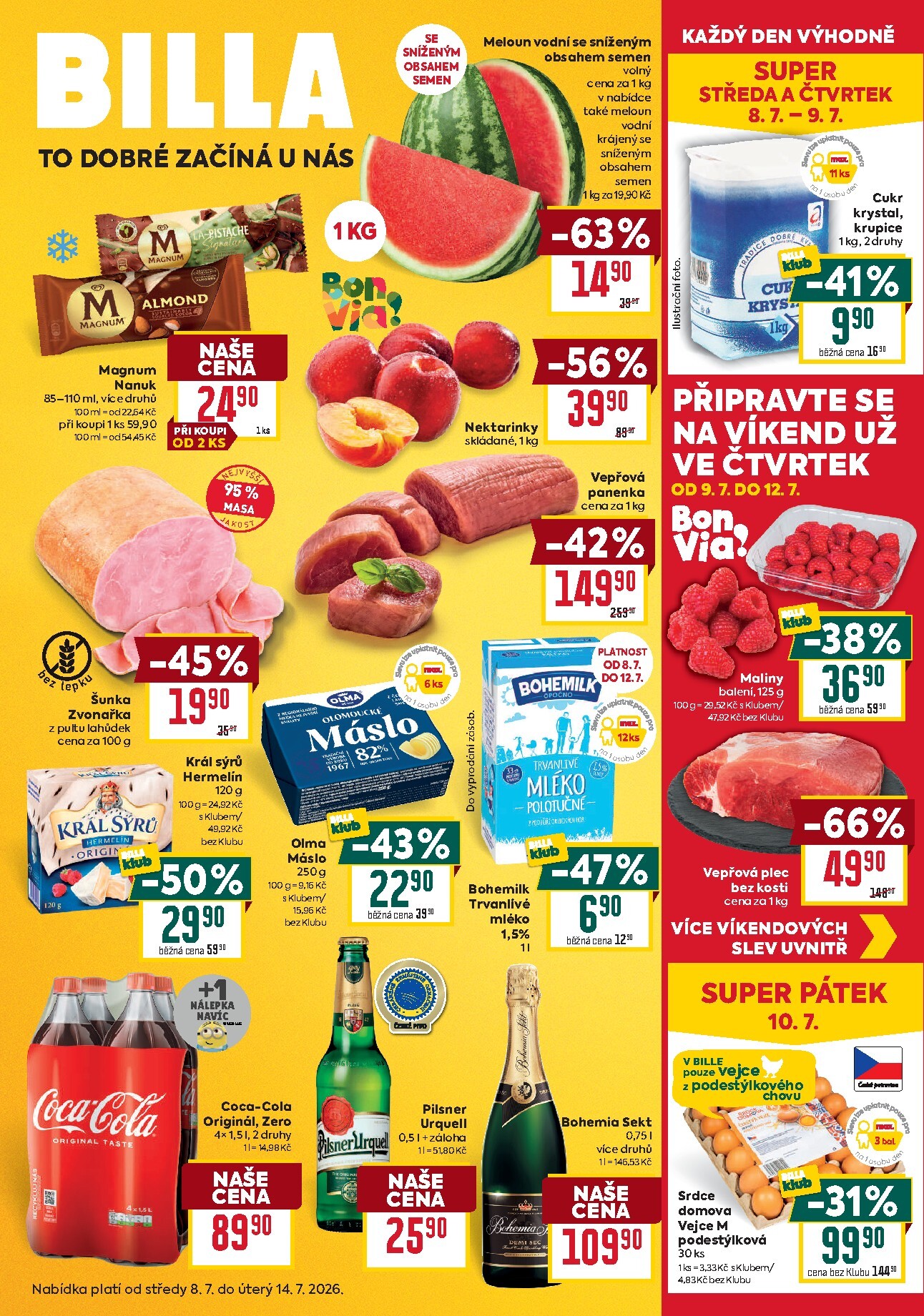 billa - Aktuální Billa - Malý leták leták platný od středy 08.07.2026 do úterý 14.07.2026