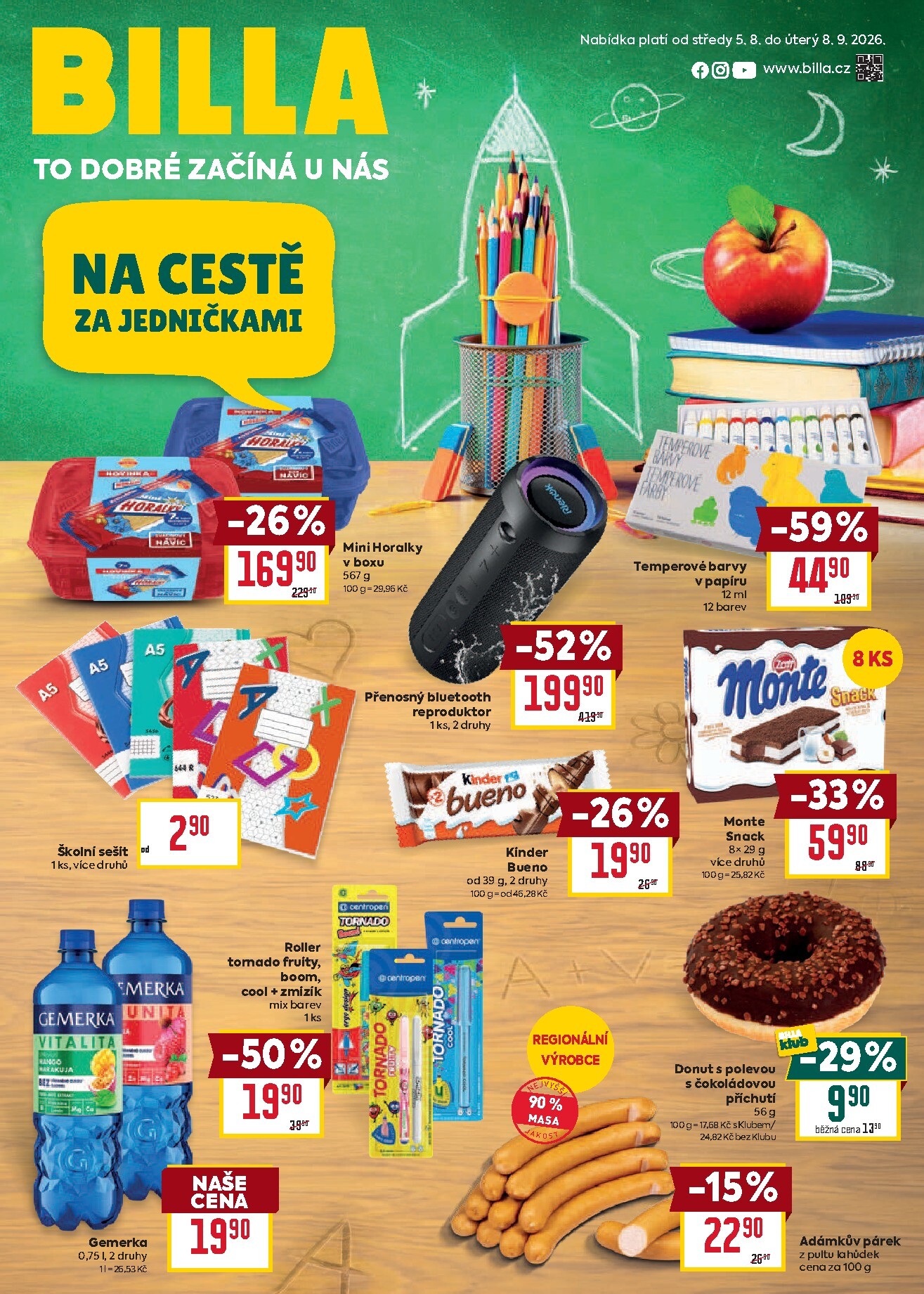 billa - Budoucí Billa - Na cestě za jedničkami leták platný od středy 05.08.2026 do úterý 08.09.2026
