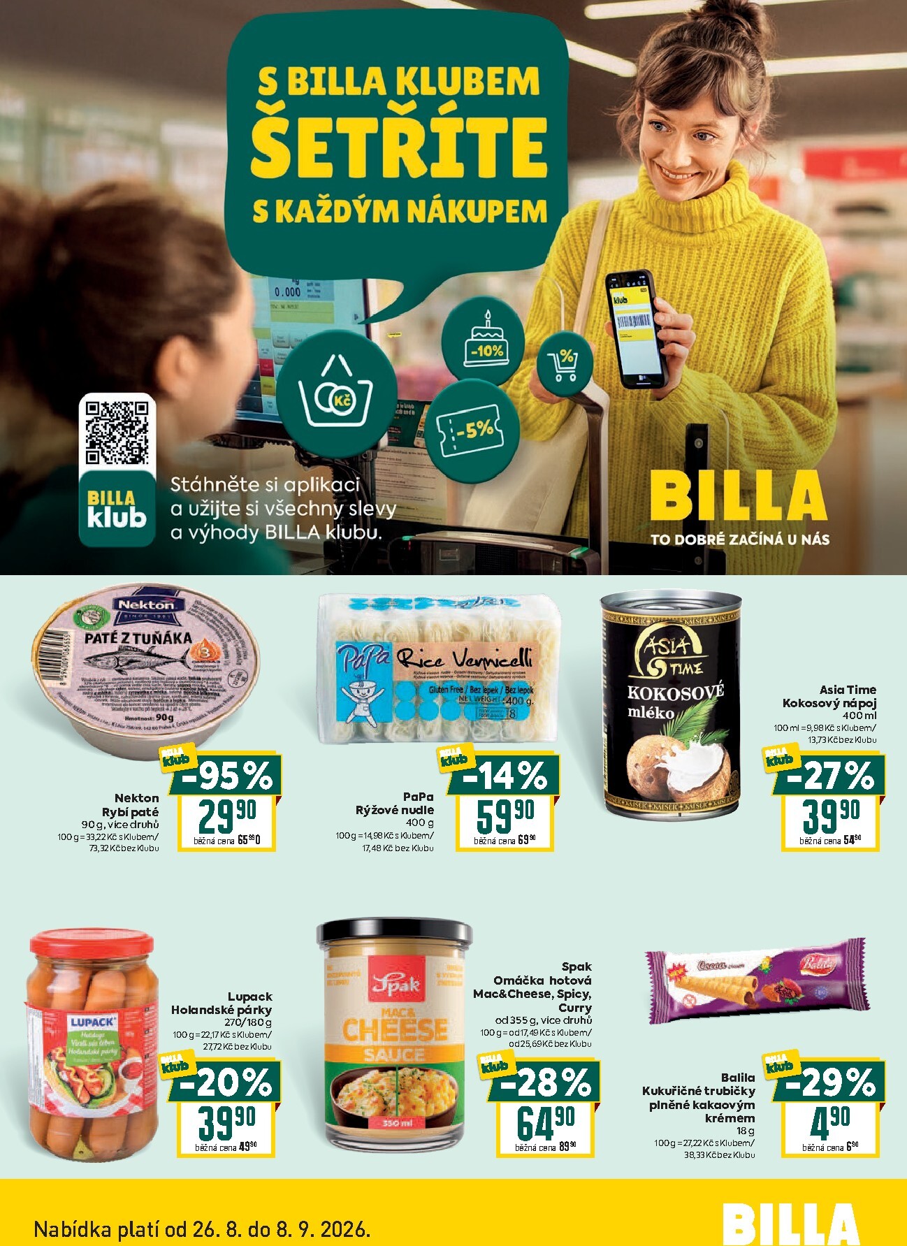 billa - Aktuální Billa - Klub leták platný od středy 26.08.2026 do úterý 08.09.2026 - page: 2