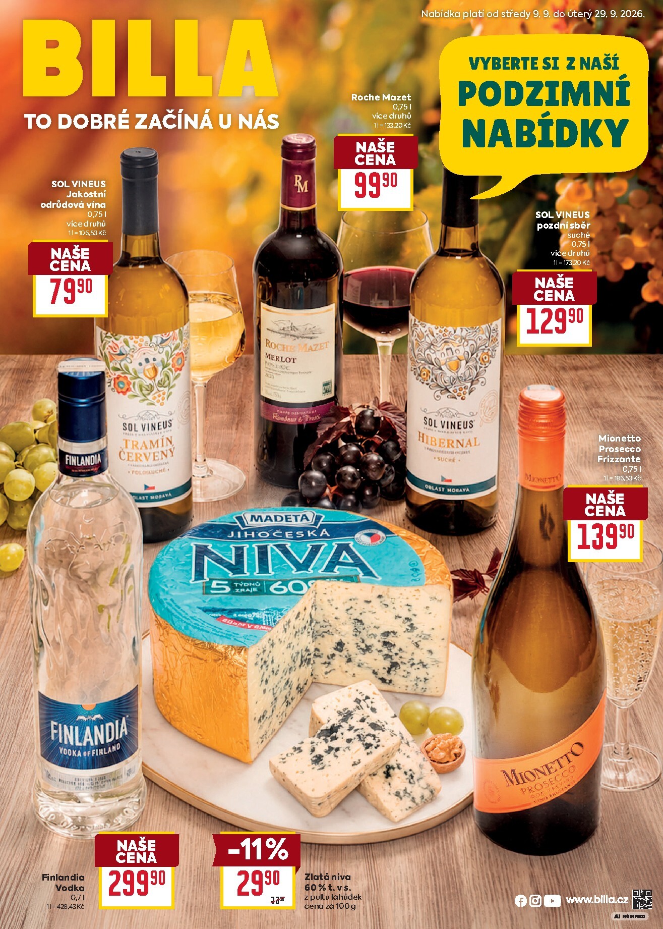 billa - Budoucí Billa - Katalog: Podzimní nápoje leták platný od středy 09.09.2026 do úterý 29.09.2026