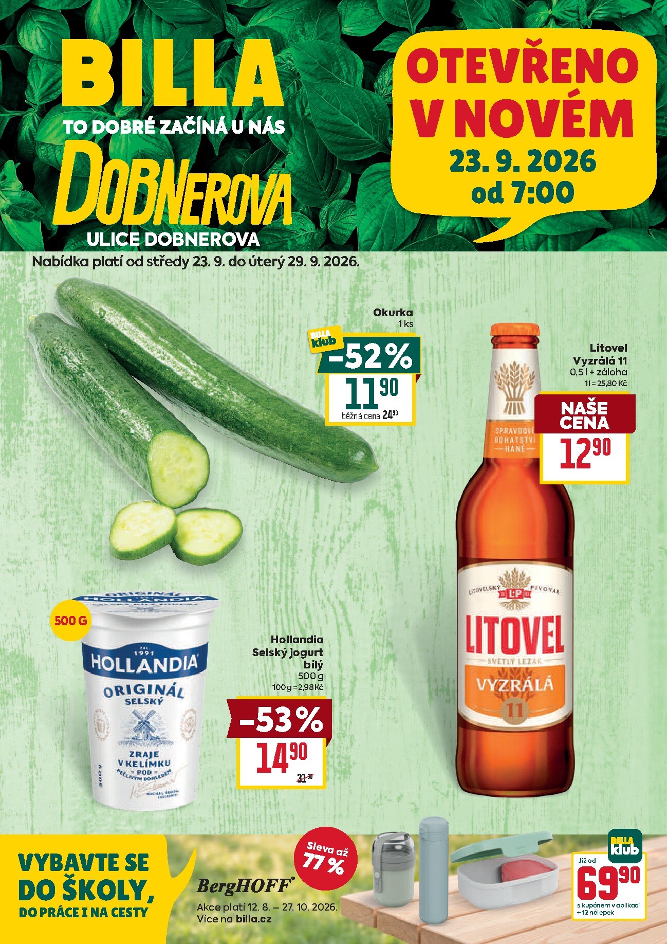 billa - Budoucí Billa - Olomouc leták platný od středy 23.09.2026 do úterý 29.09.2026