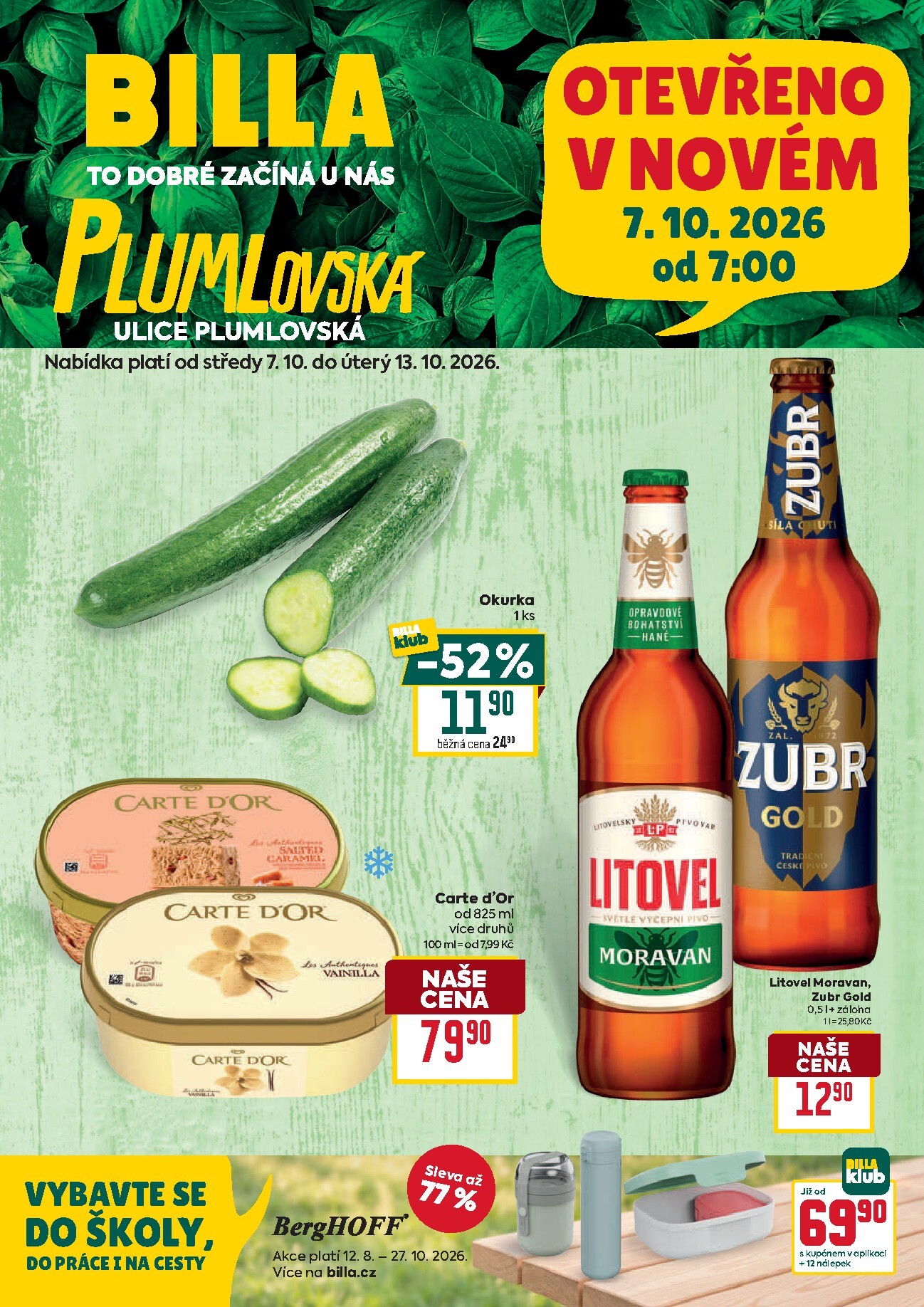 billa - Budoucí Billa - Prostějov leták platný od středy 07.10.2026 do úterý 13.10.2026