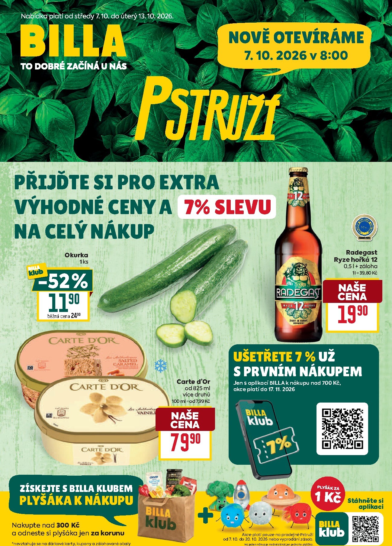 billa - Budoucí Billa - Pstruží leták platný od středy 07.10.2026 do úterý 13.10.2026