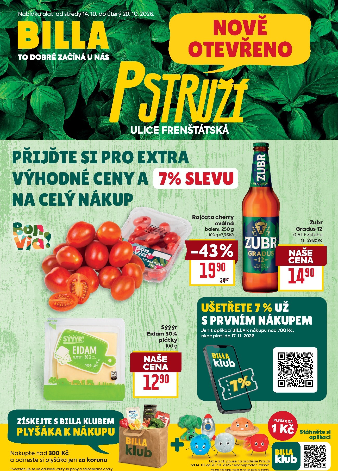 billa - Budoucí Billa - Pstruží leták platný od středy 14.10.2026 do úterý 20.10.2026