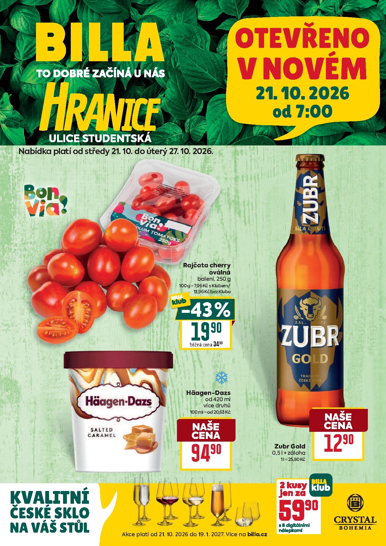 billa - Budoucí Billa - Speciál: Hranice leták platný od středy 21.10.2026 do úterý 27.10.2026