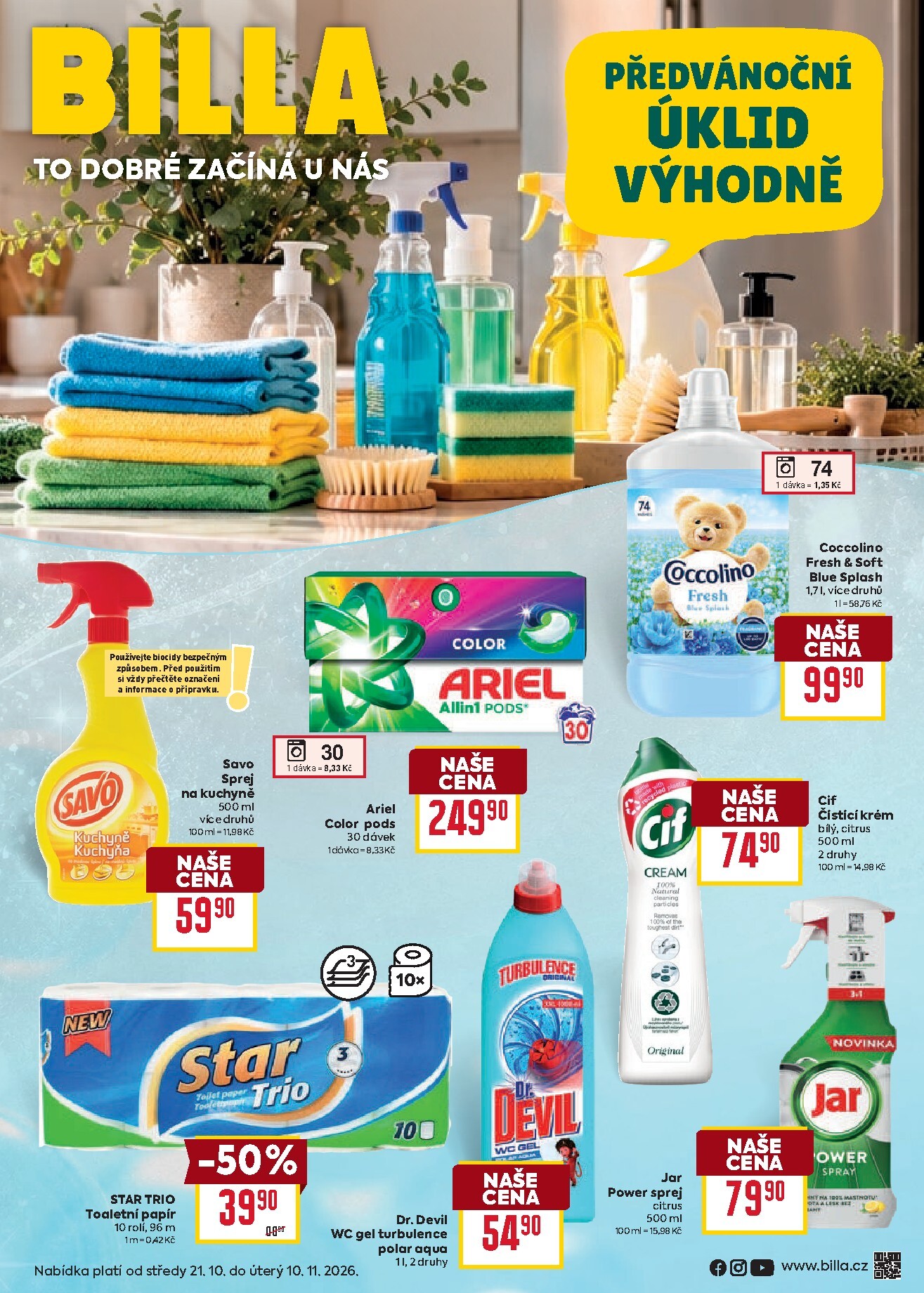 billa - Budoucí Billa - Katalog: Péče leták platný od středy 21.10.2026 do úterý 10.11.2026