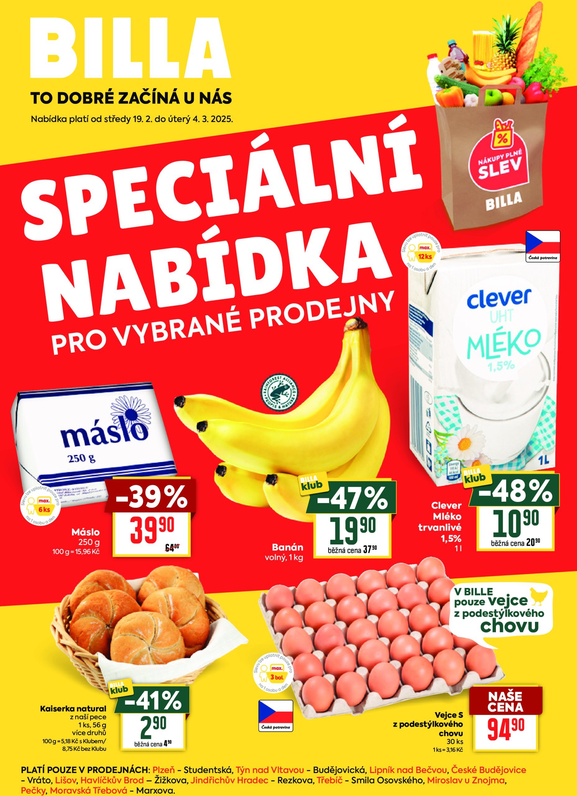 billa - Leták Billa - Speciální nabídka pro vybrané prodejny od 19.02. do 04.03. - page: 1