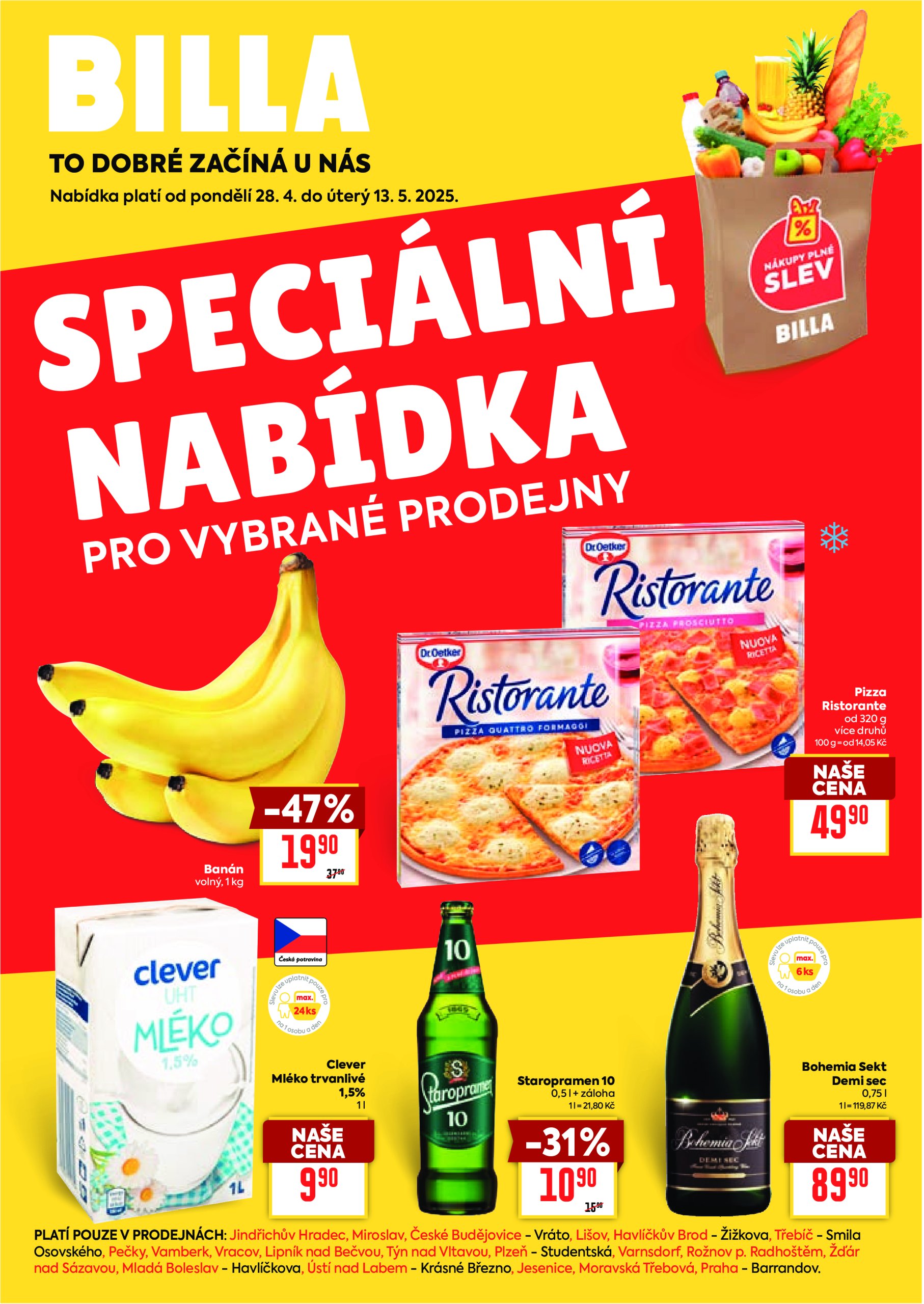 billa - Leták Billa - Speciální nabídka: vybrané prodejny od 28.04. do 13.05.