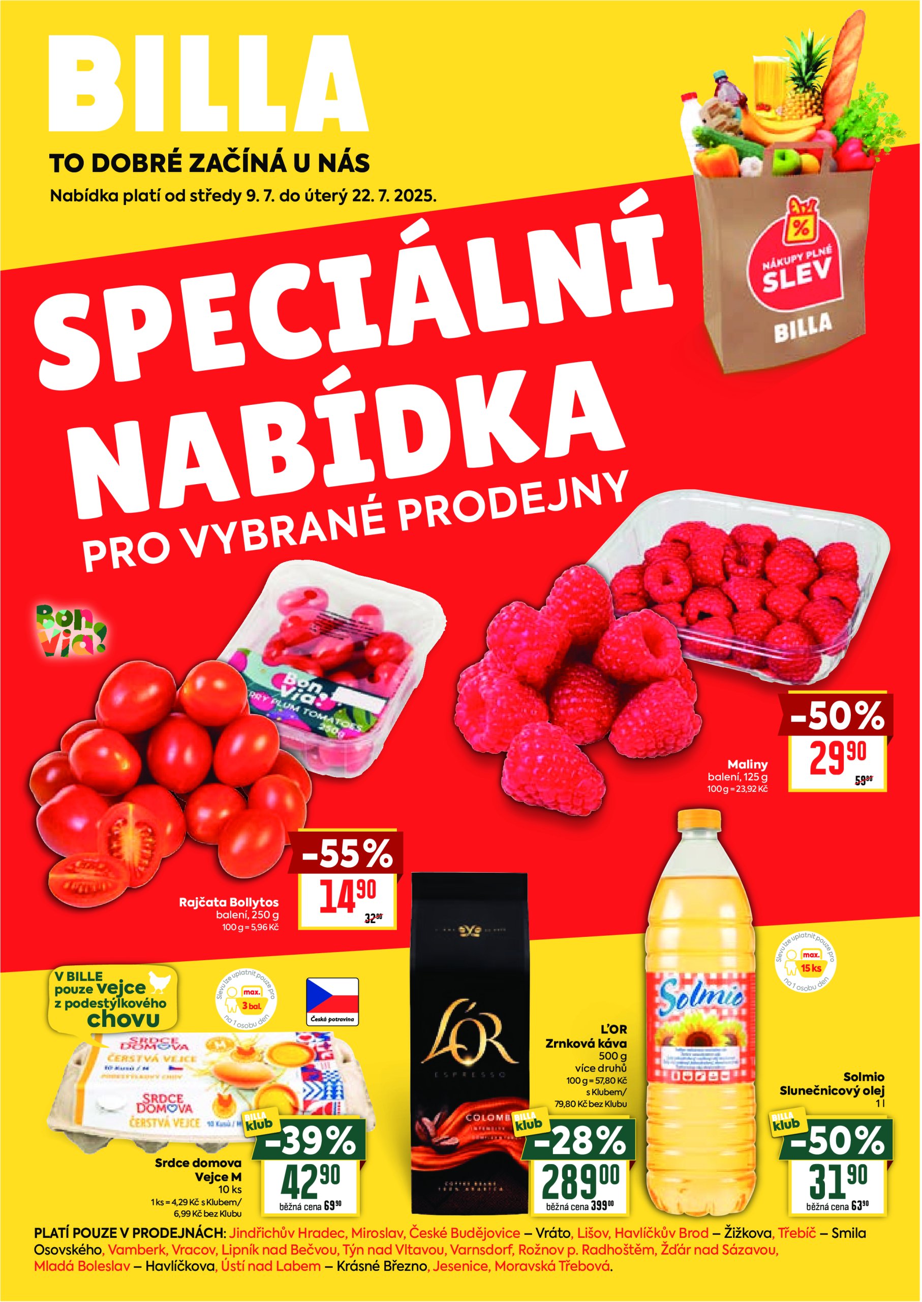 billa - Leták Billa - Speciální nabídka: vybrané prodejny od 09.07. do 22.07.