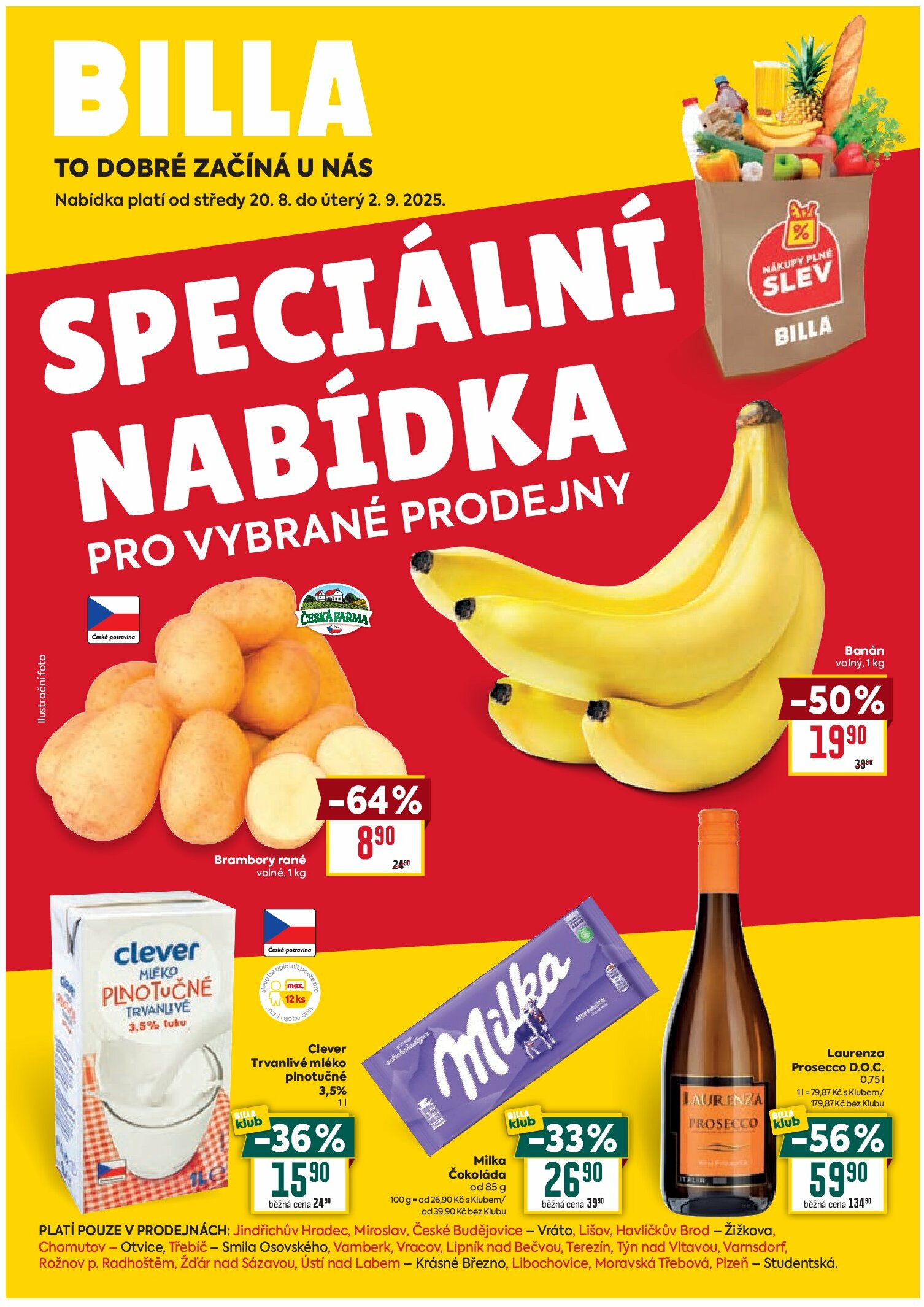 billa - Leták Billa - Speciální nabídka: vybrané prodejny od 20.08. do 02.09.