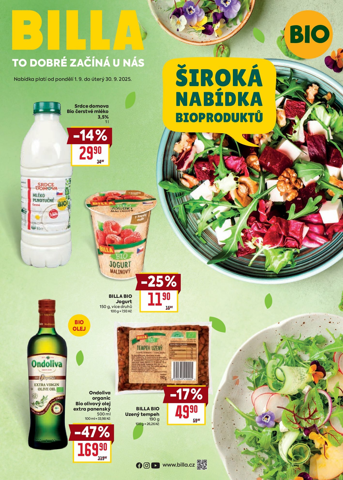 billa - Leták Billa - Katalog: BIO od 01.09. do 30.09.