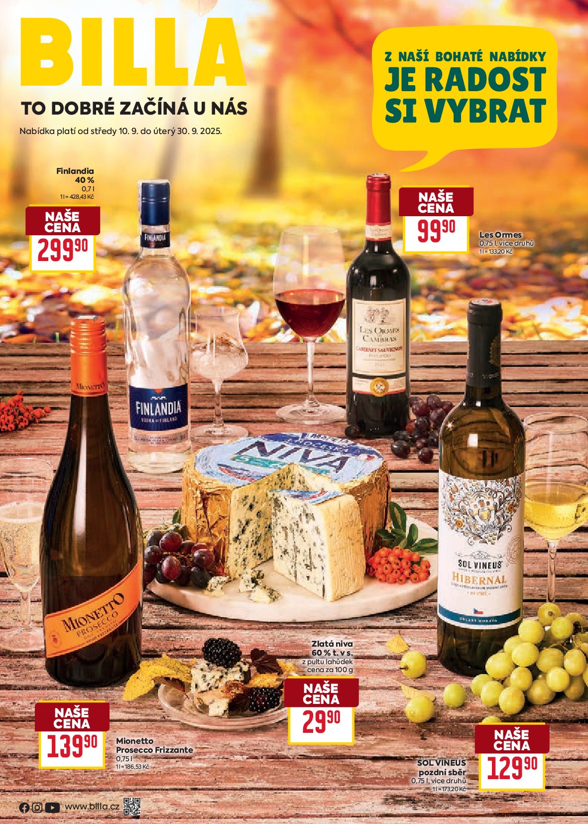 billa - Leták Billa - Podzimní nápoje od 10.09. do 30.09.