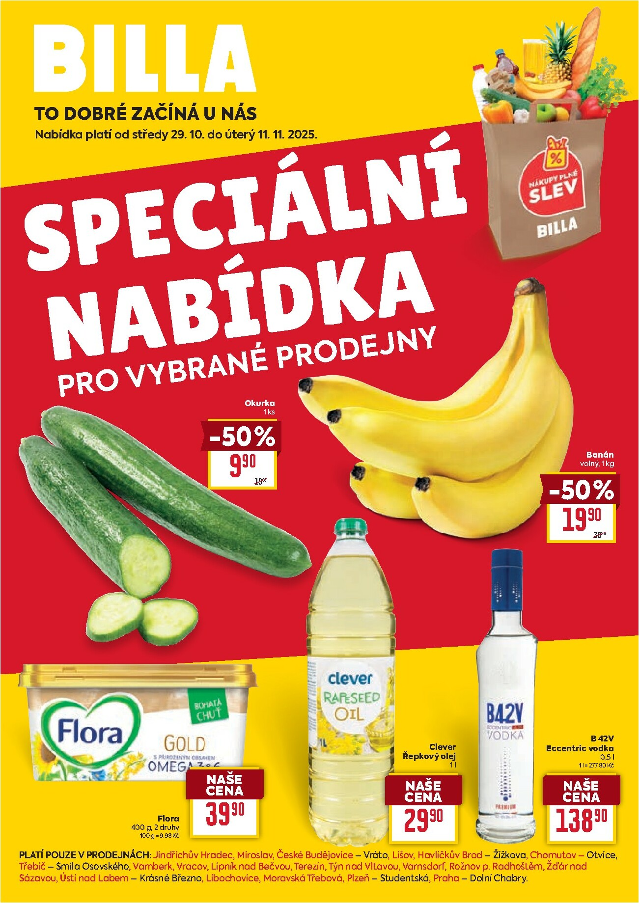 billa - Aktuální leták Billa - Speciální nabídka: vybrané prodejny od 29.10. do 11.11.