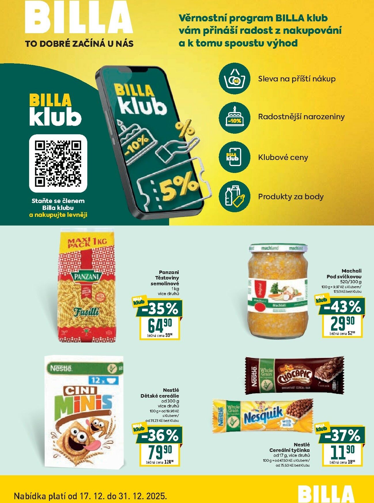 billa - Aktuální leták Billa - Klub od 17.12. do 31.12.