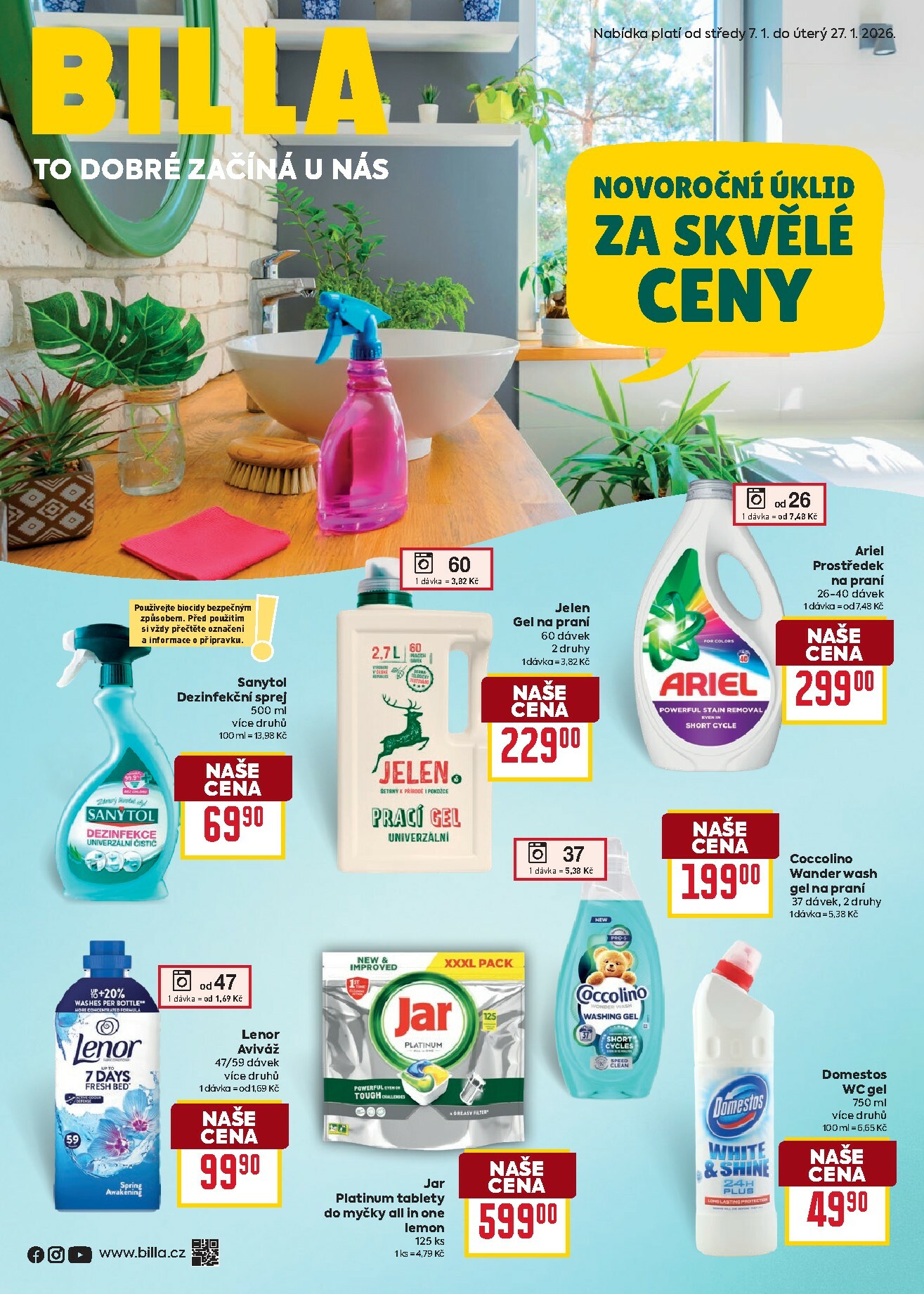 billa - Aktuální leták Billa - Vše pro úklid od 07.01. do 27.01.