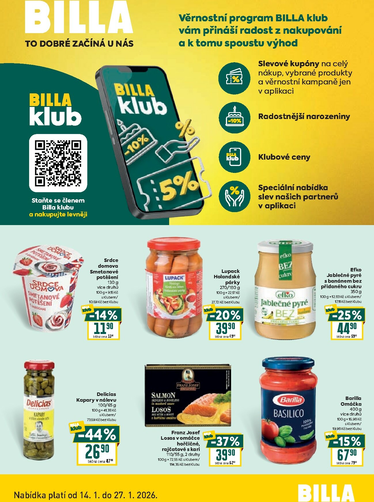billa - Aktuální leták Billa - Klub od 14.01. do 27.01.
