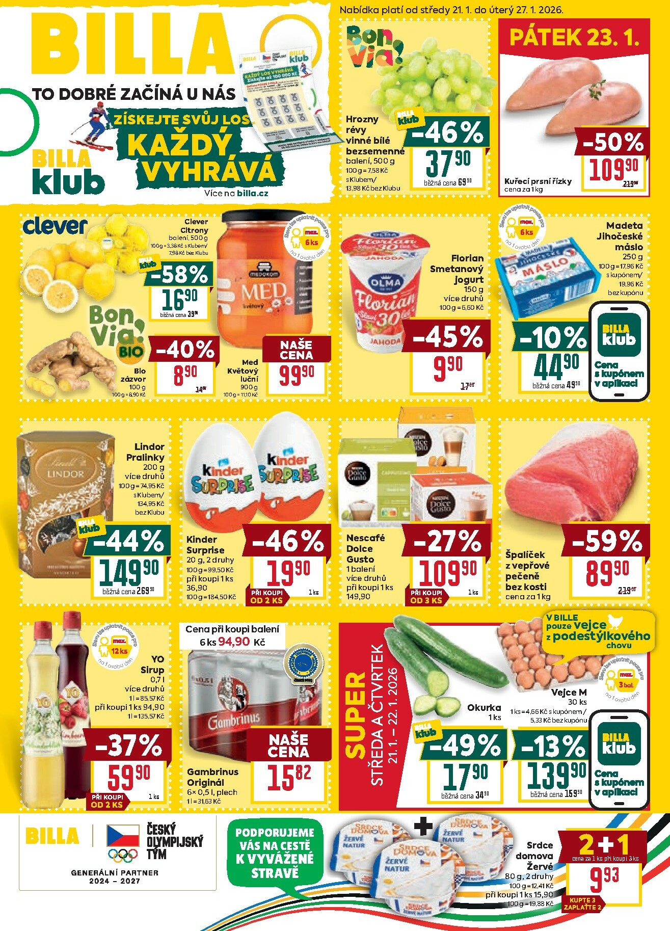 billa - Aktuální leták Billa od 21.01. do 27.01. - page: 1