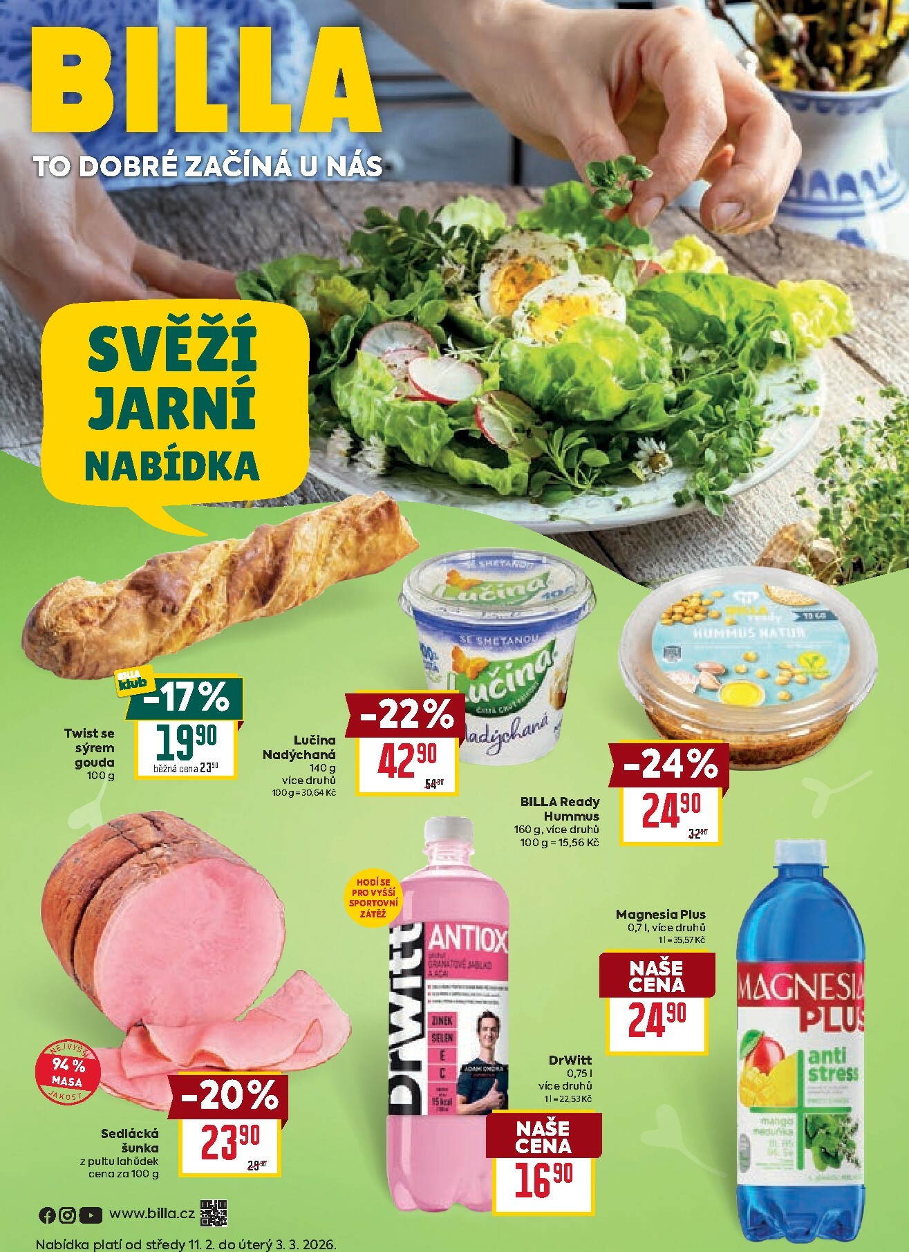 billa - Billa - Svěží jarní nabídka leták platný od středy 11.02.2026 do úterý 03.03.2026 - page: 1
