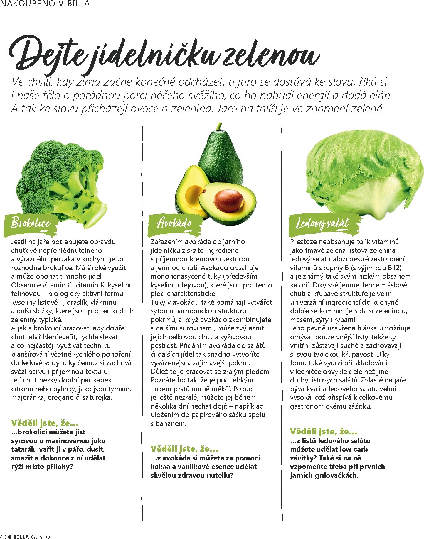 billa - Billa - Gusto magazín leták platný od úterý 10.03.2026 do neděle 31.05.2026 - page: 40