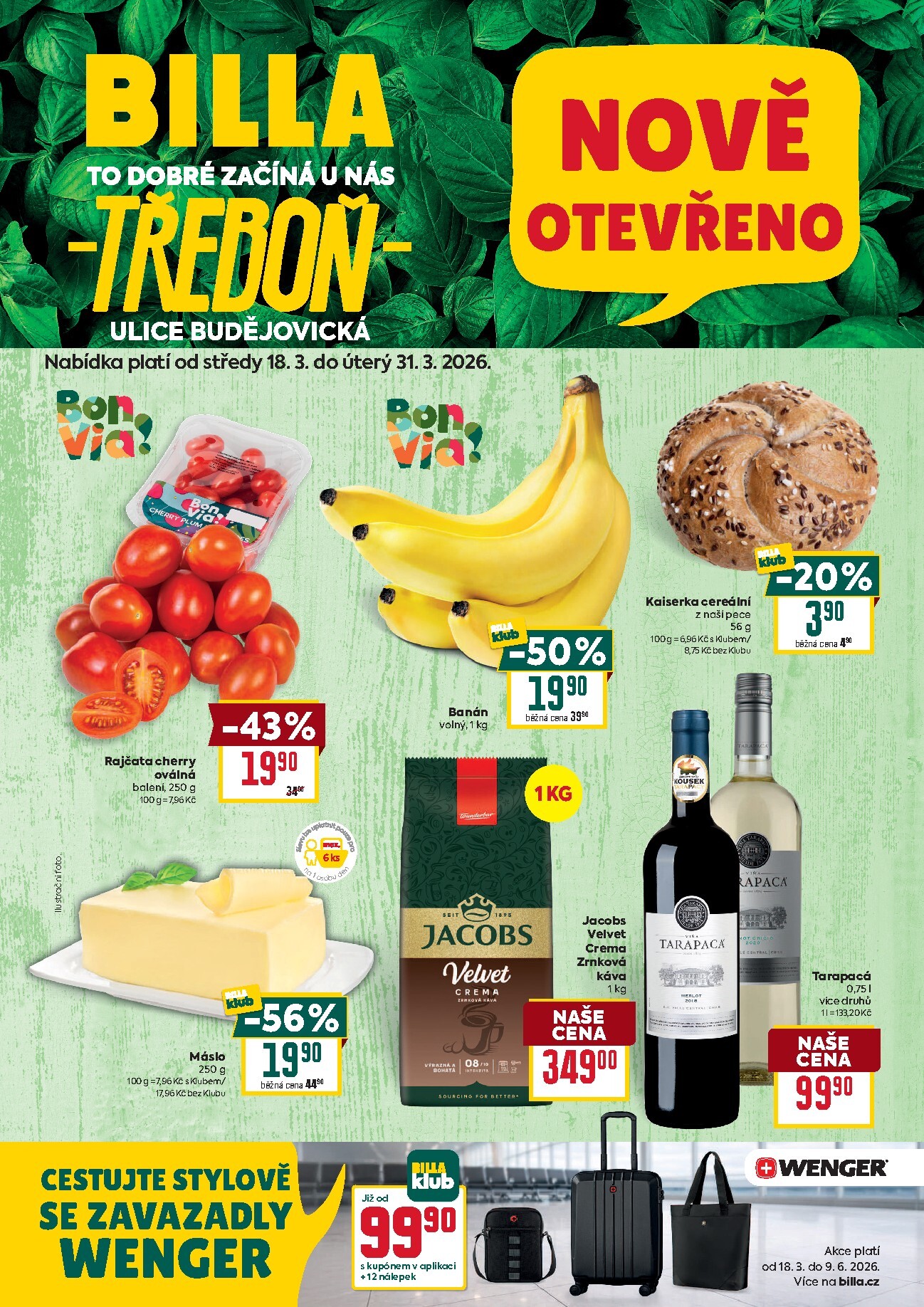 billa - Billa - Třeboň leták platný od středy 18.03.2026 do úterý 31.03.2026